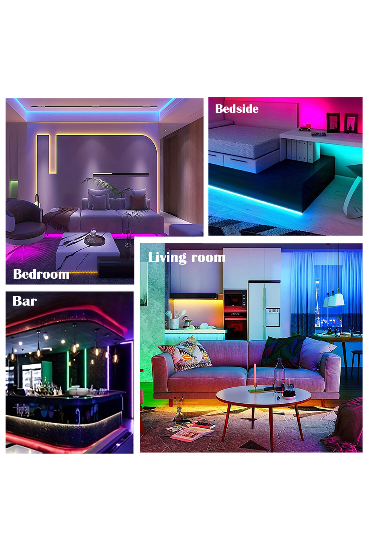 Choice-2m 5V 2M-RGB Color 2M LED Light String 60 Leds Computer Desk DIY Backlight 24 Key Remote Control RGB 6