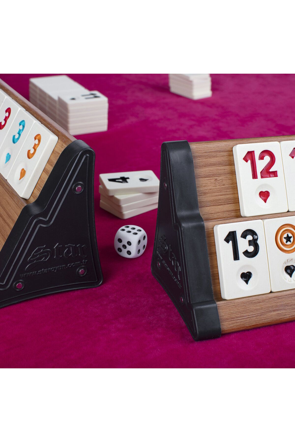 Alpsan Lotus-Star Okey Vip Wooden Okey Team Rummy Set 3