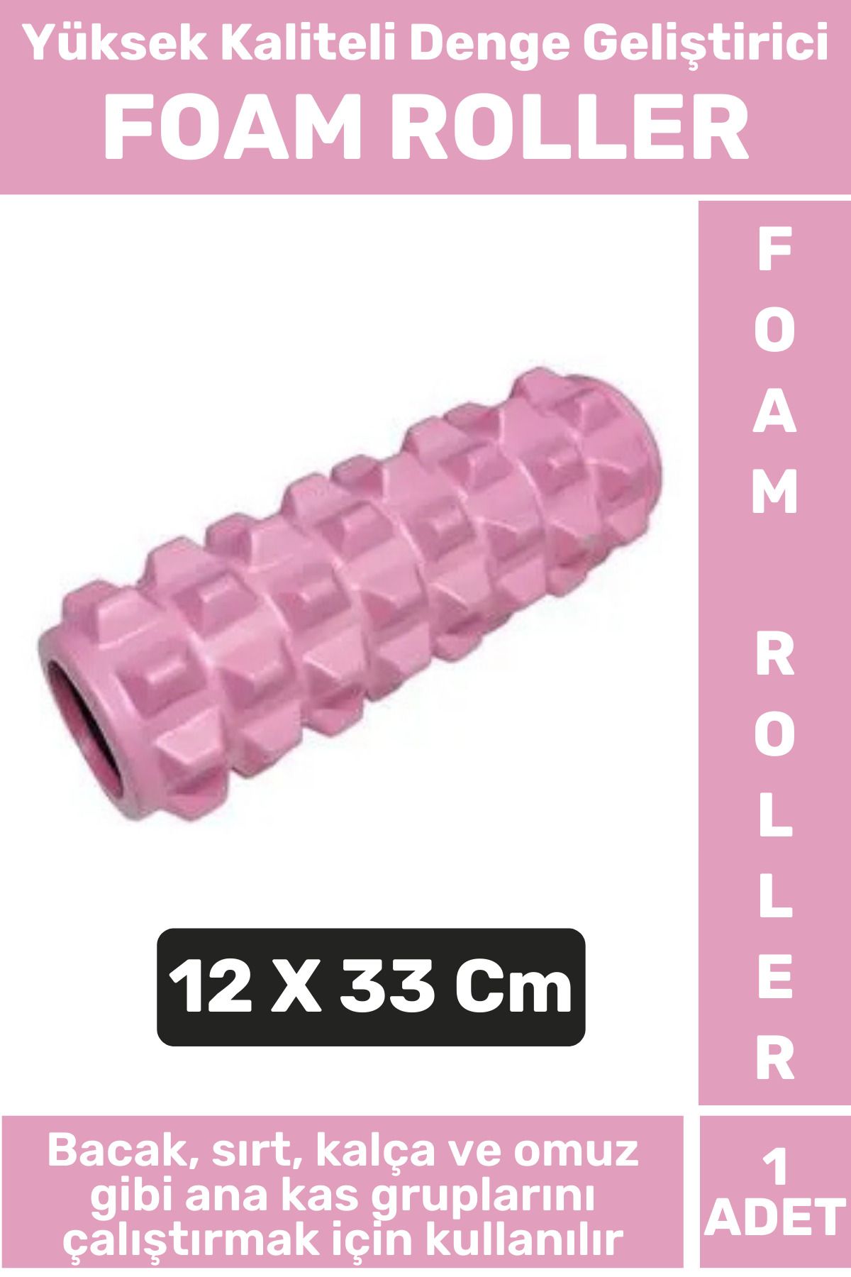 Wintoup Premium Fitness Aerobik Denge Stabilite Kas Esnekliği Geliştirici Kadın Erkek Foam Roller 33 Cm