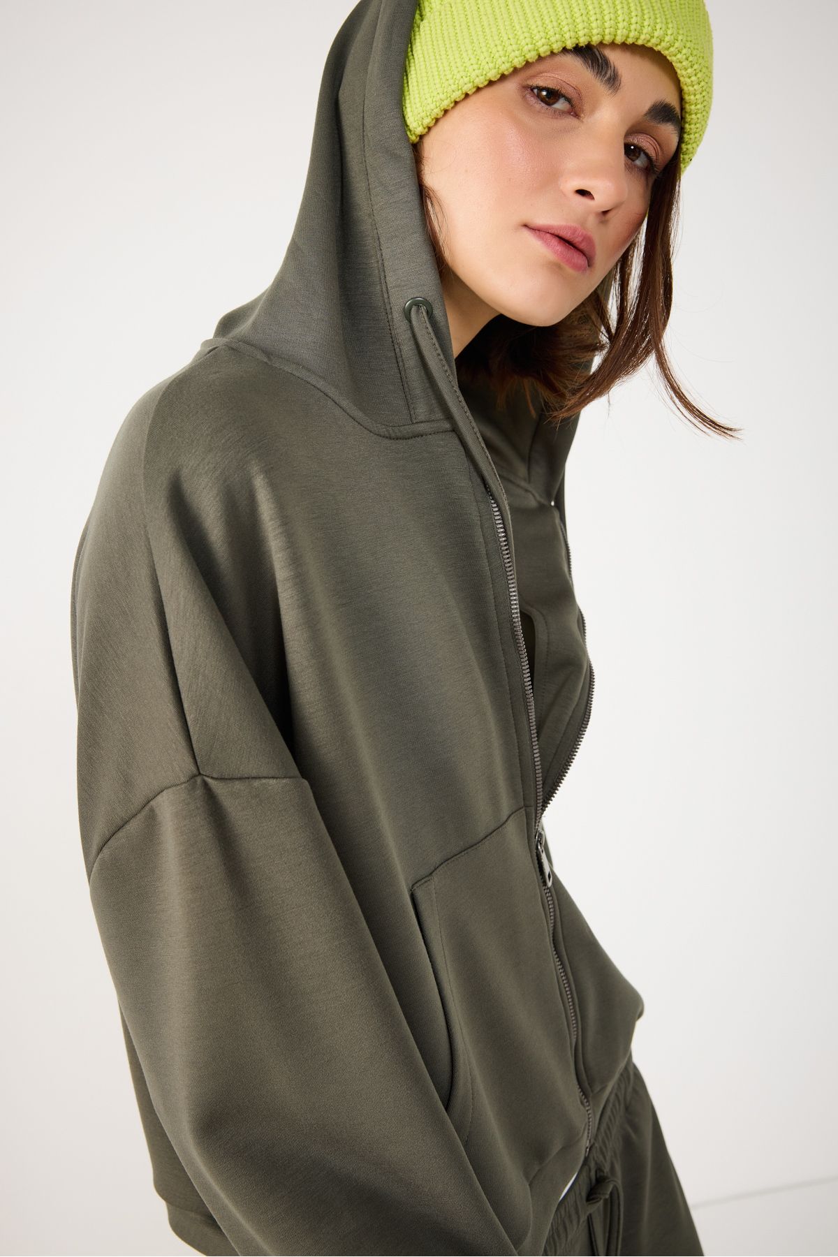 No Matter What-Modal Fabric Soft Silky Touch Zipper Hooded Sweatshirt 4