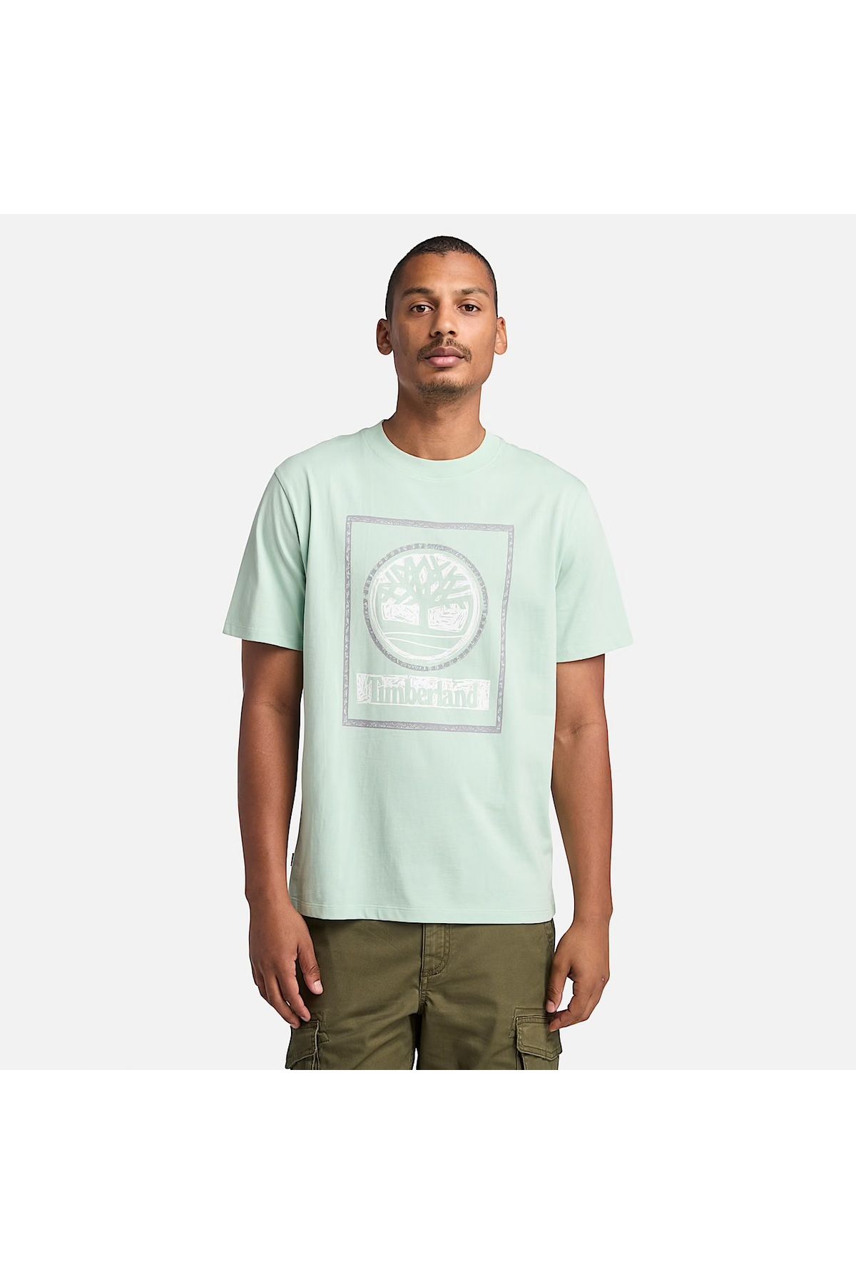 Timberland-Logo Printed Men's Green T-Shirt 1