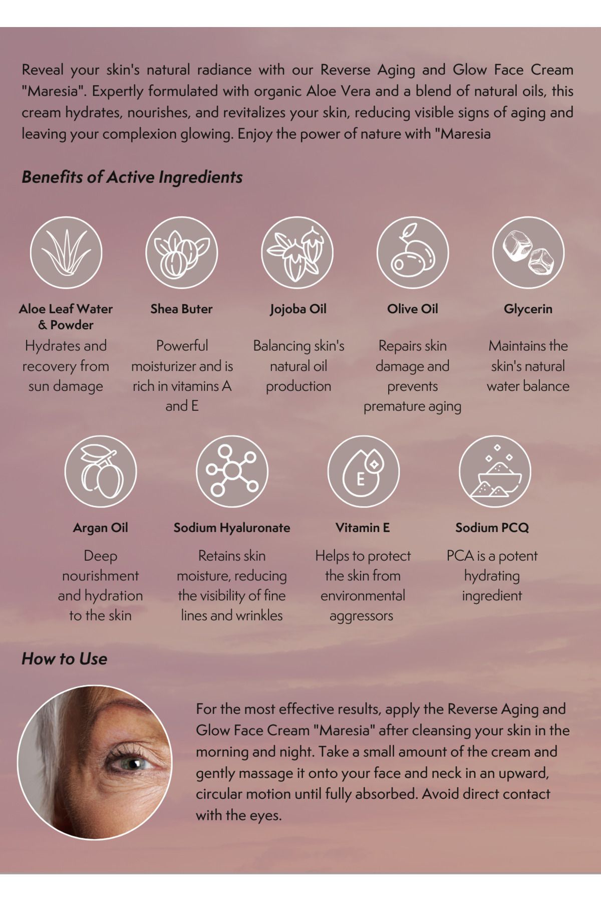 Aloegarve-Reverse Aging and Glow Face Cream "Maresia" with Aloe Vera & Hyaluronic Acid, 50ml 4