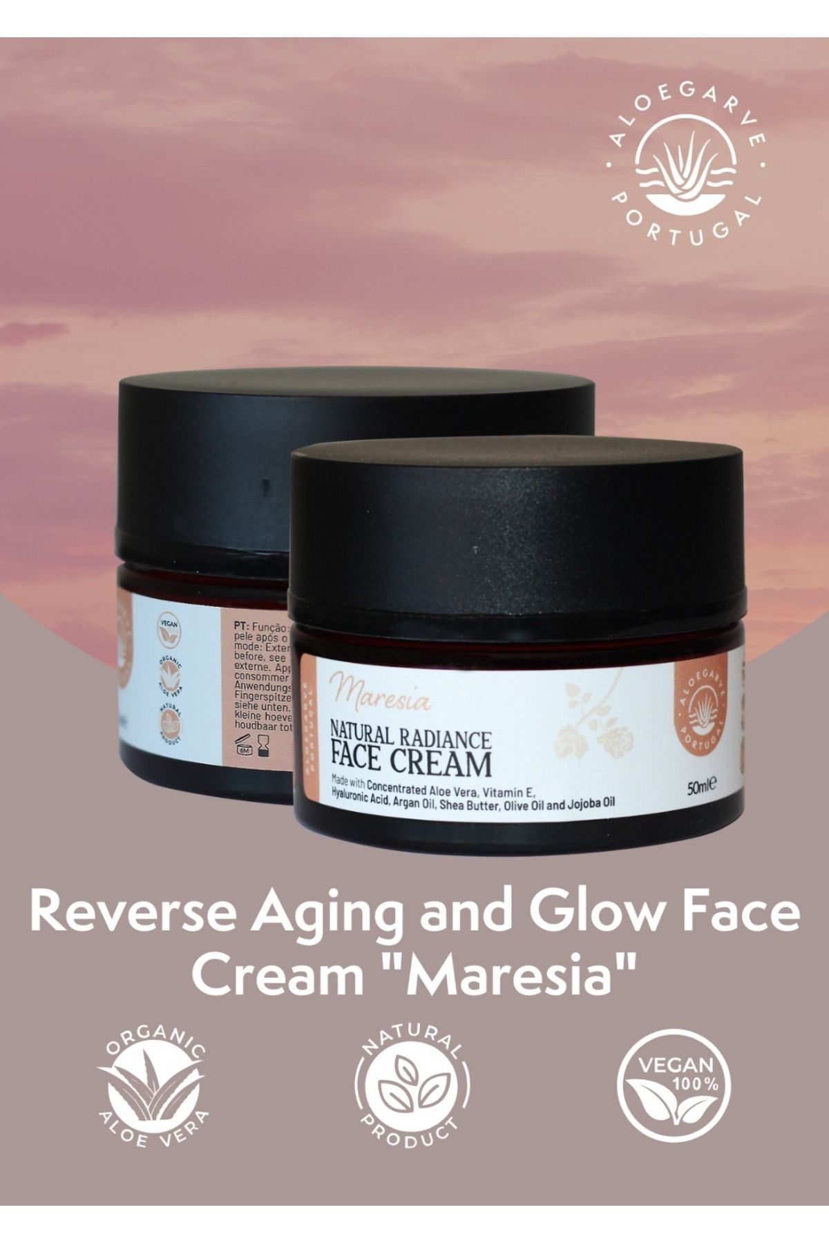 Aloegarve-Reverse Aging and Glow Face Cream "Maresia" with Aloe Vera & Hyaluronic Acid, 50ml 2