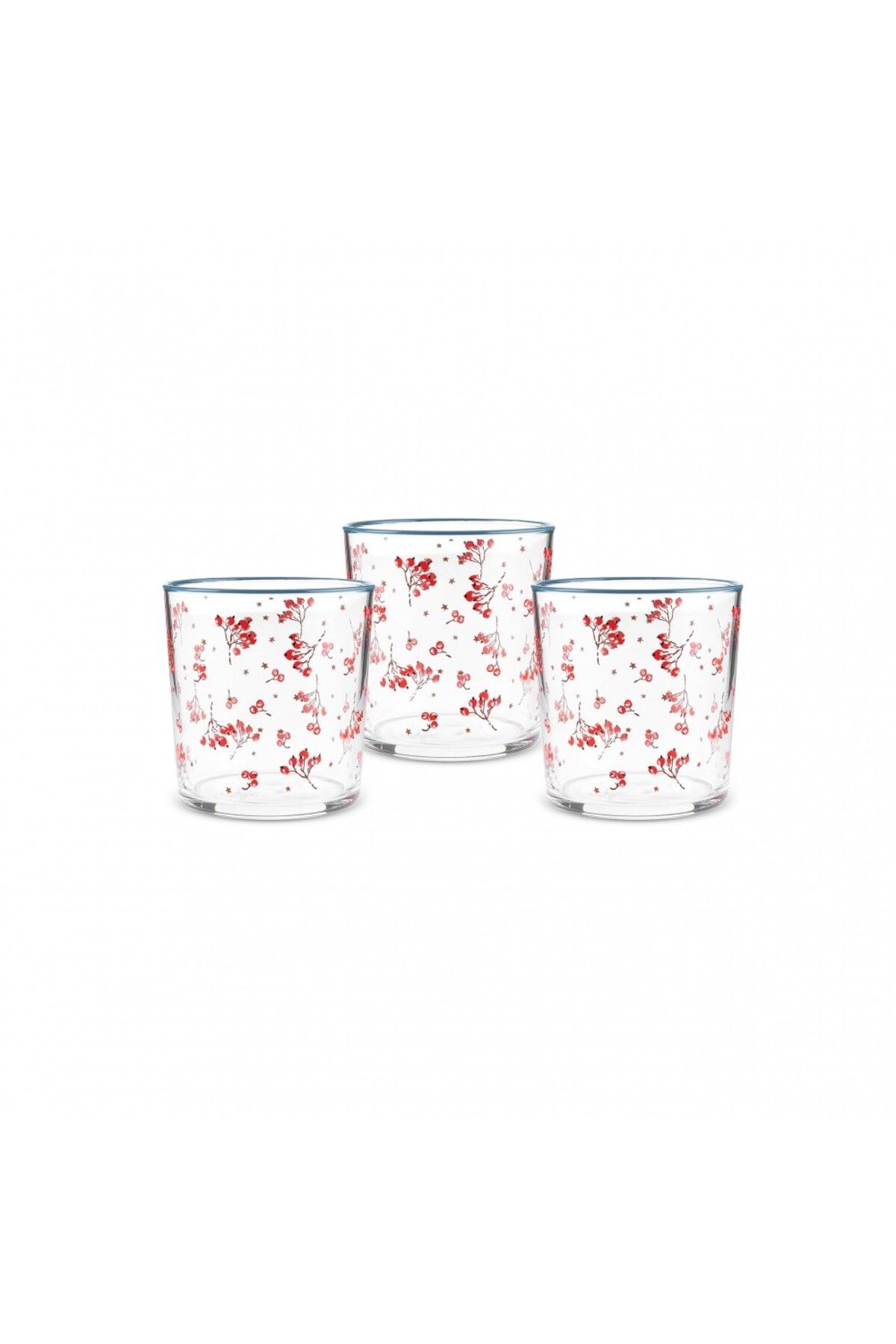 Karaca-Home Neujahr Weihnachten 3-teiliges Metzgerbesen-Glasbecher-Set, 380 ml, Mehrfarbig 7