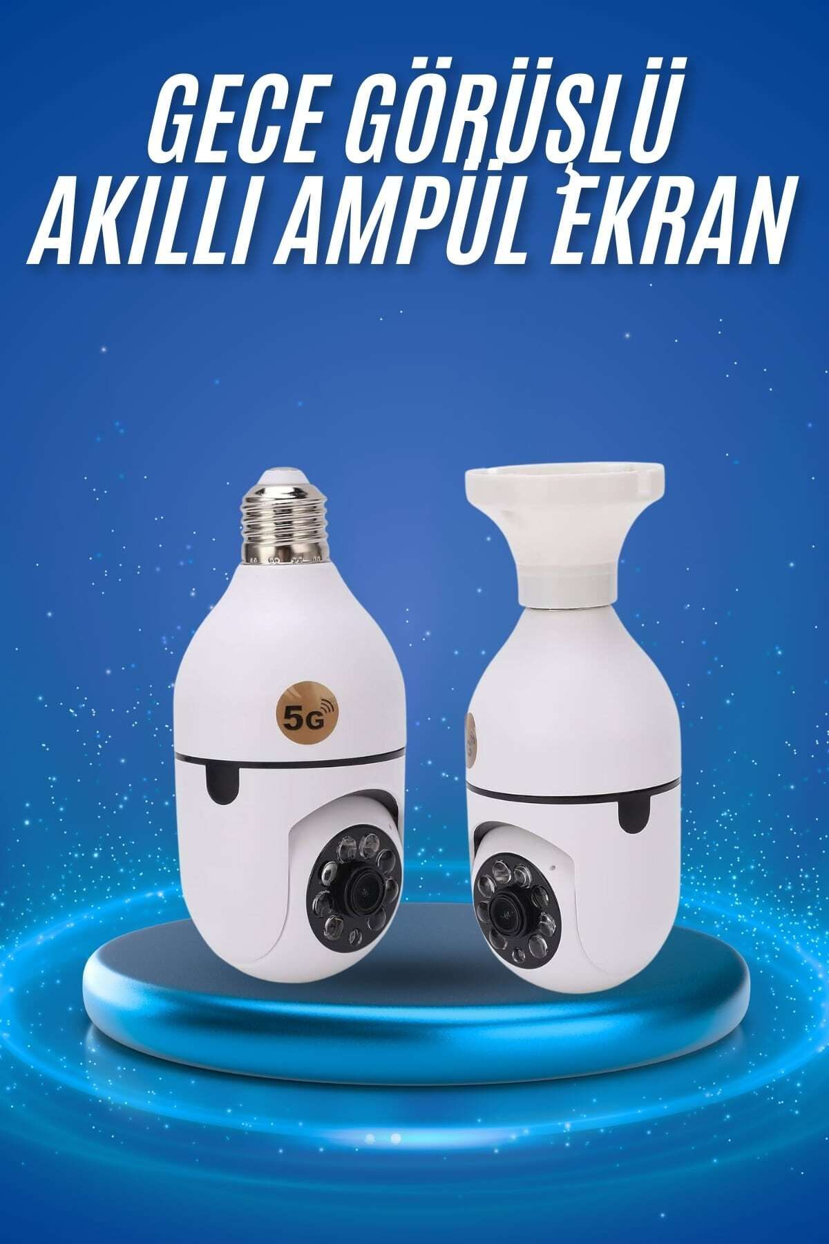 Tradivent Gece Görüşlü Akıllı Dönebilen Ev Kamerası Ampül Kamera