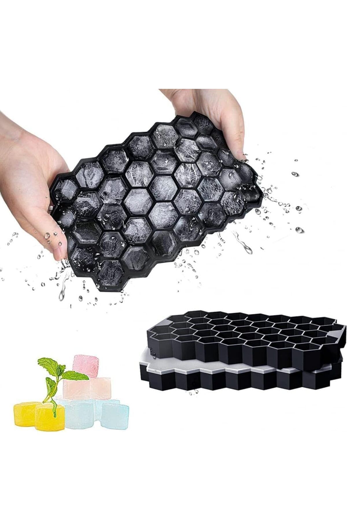 yenibagshop Life 37 li Petek Desenli Silikon Buz Kalıbı MIT1074