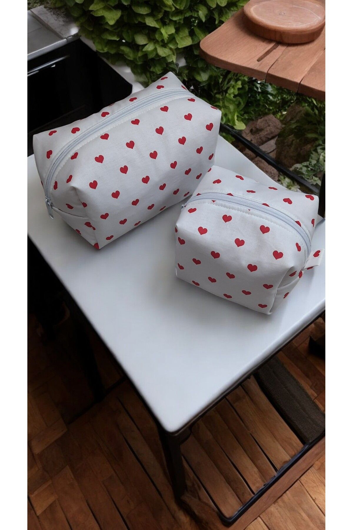 ست کیف مدل قلب - کیف آرایش و کیف رژ لب deep love