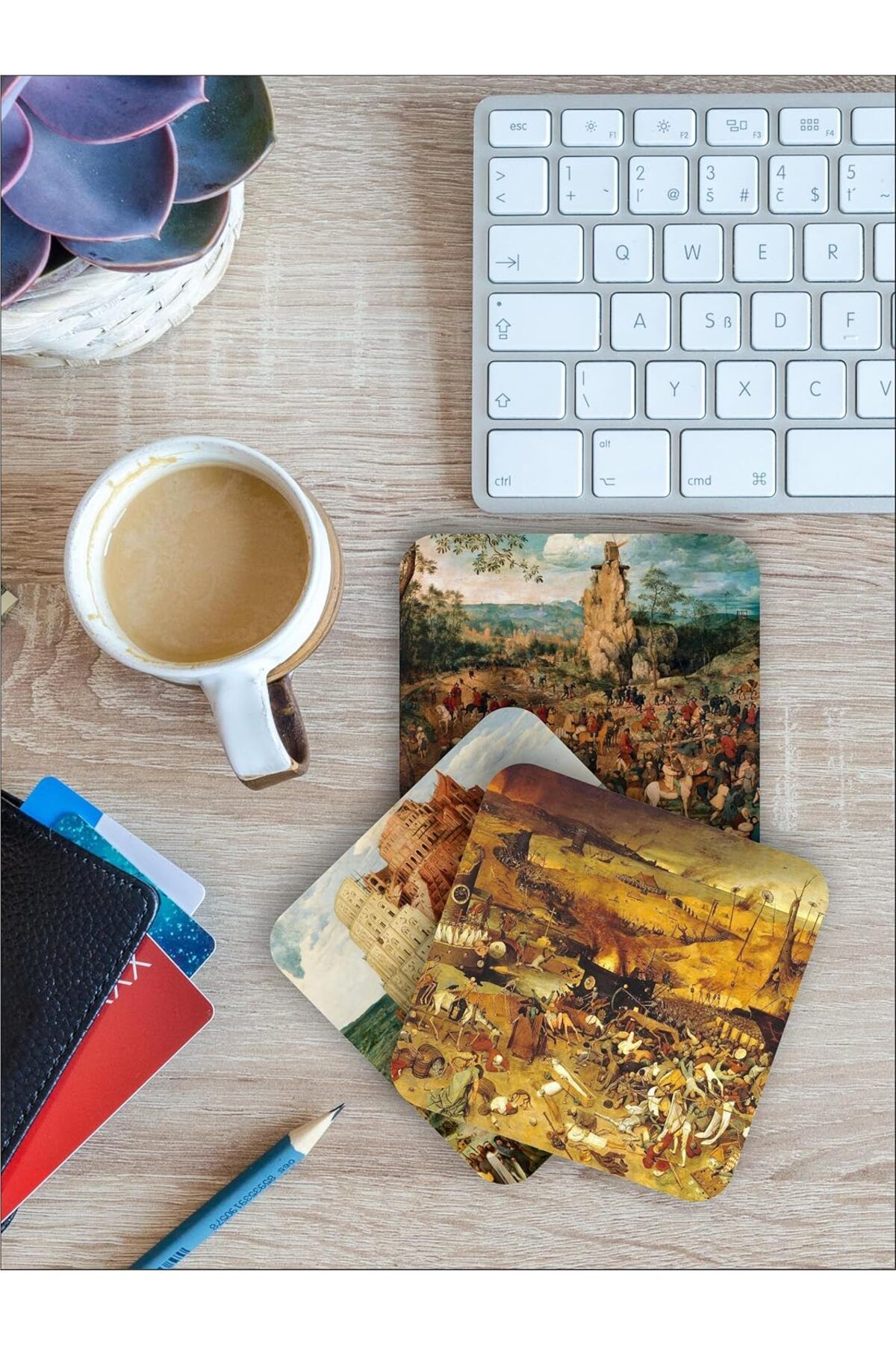 salesalbutik Dünya Tarihi 103 Ünlü Temalı Ahşap Bardak Altlığı Ahşap Baskılı Altlık 6'lı set (9 x9CM) karbonNM17