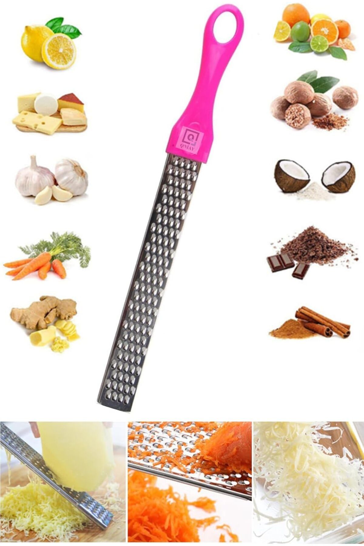 STOREMAX mrttnca Qnykitchen Pratik Uzun Renkli Saplı Limon Peynir Rendeleme (1adet) trndymrt 1087243