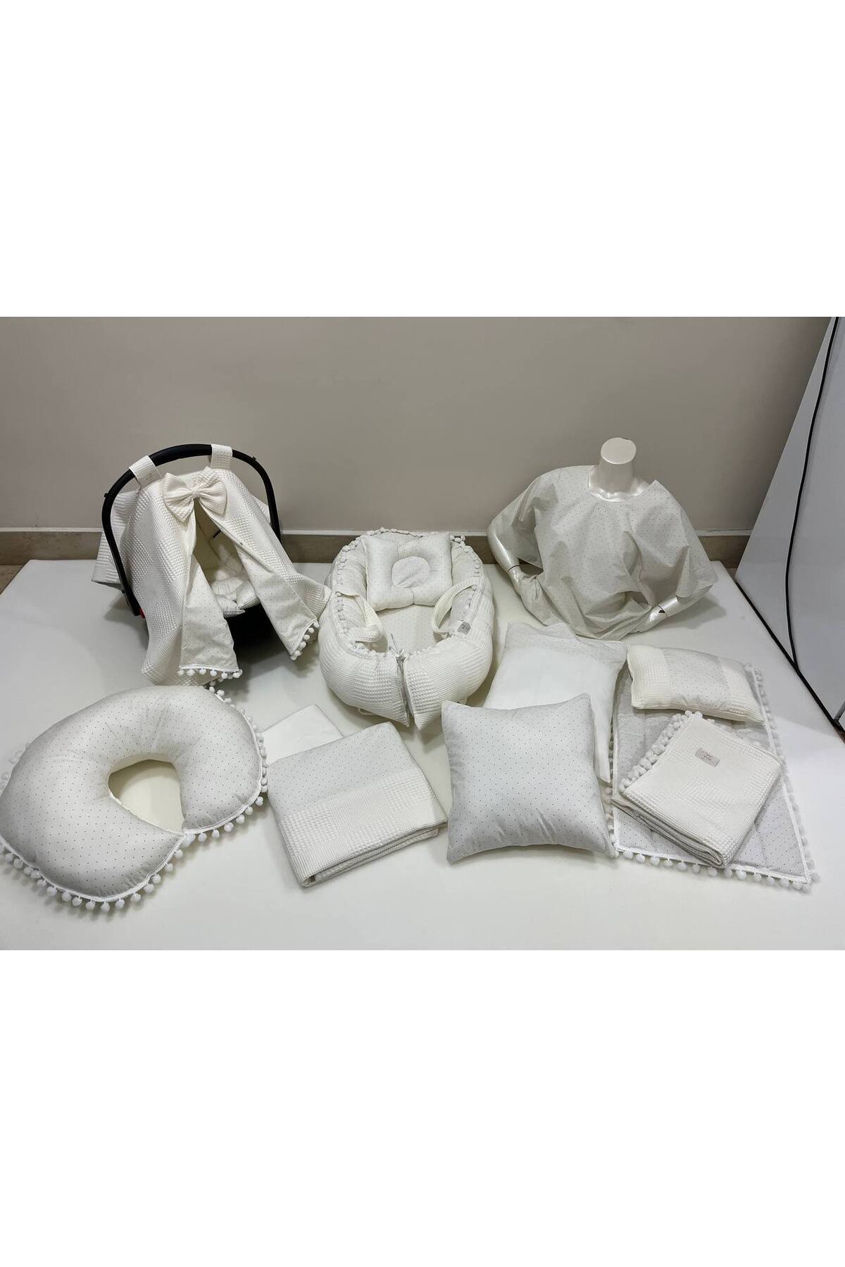 BUSEBABYHOME Çok Amaçlı Babynest , Puset Örtüsü , Alt Açma Ve Battaniye, Nevresim Takımı 15'li Set Bebek Çeyizi