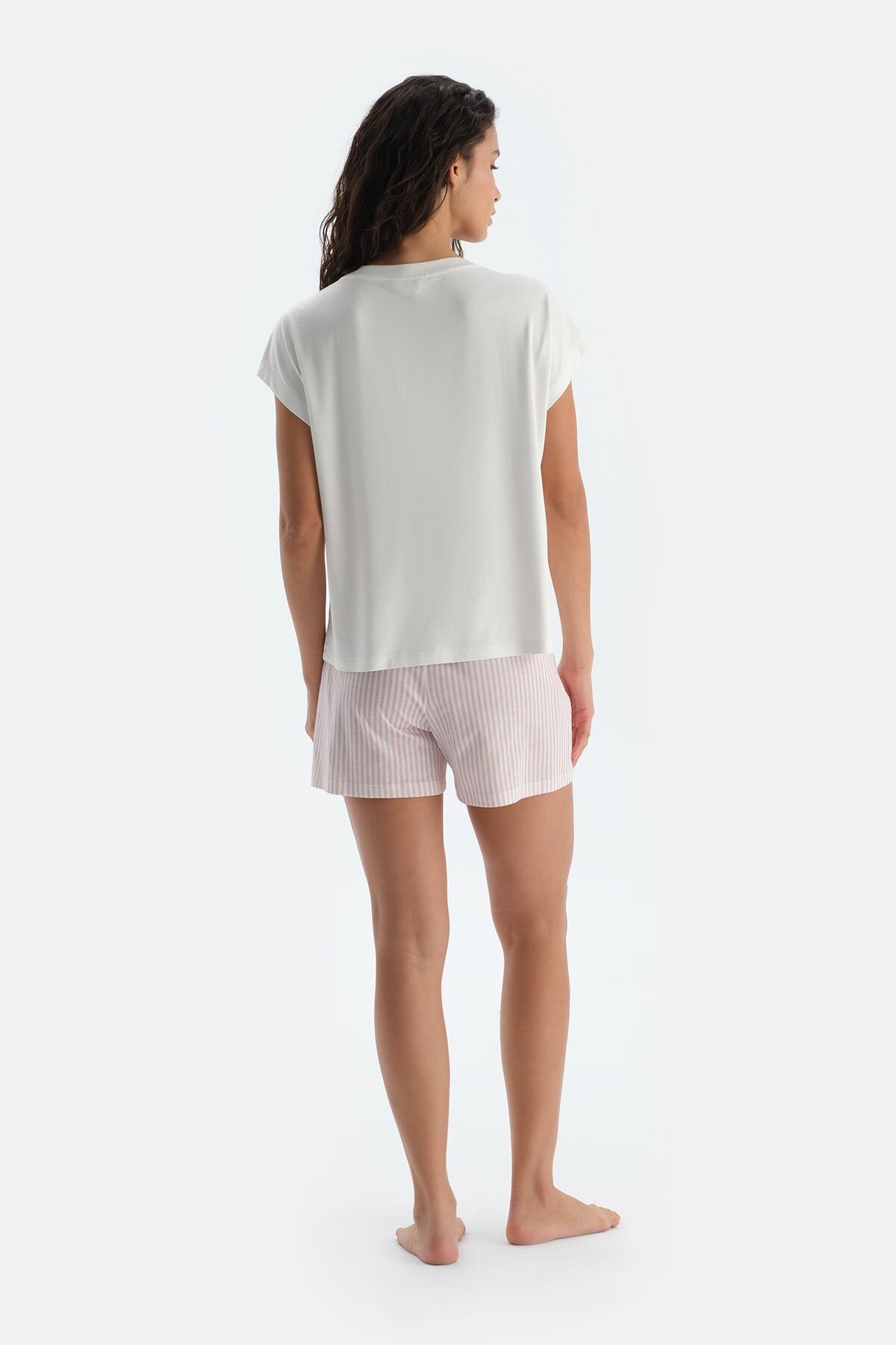 Dagi-Pink Combed Modal Double Shorts 5