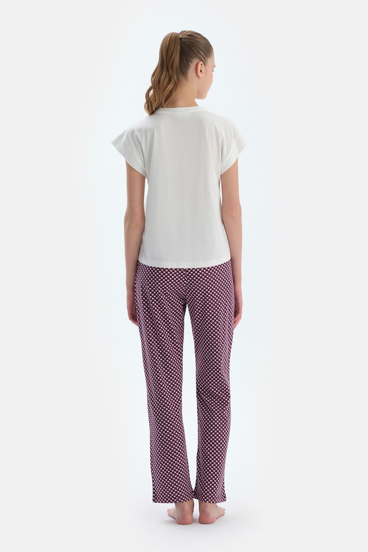 Dagi-Pink Metrage Patterned and Straight Double Trousers 6