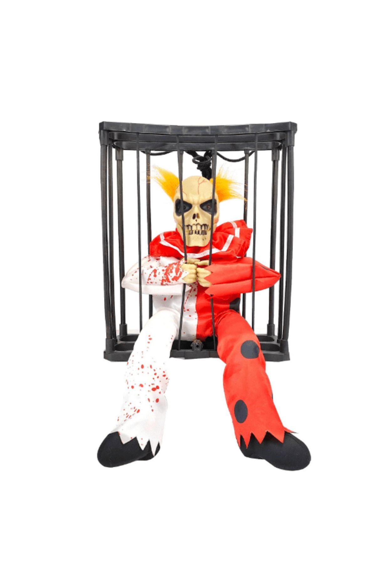 Astra Market Hareketli Sesli Sensörlü Mahkum Joker İskelet Dekorasyon 22x27 cm