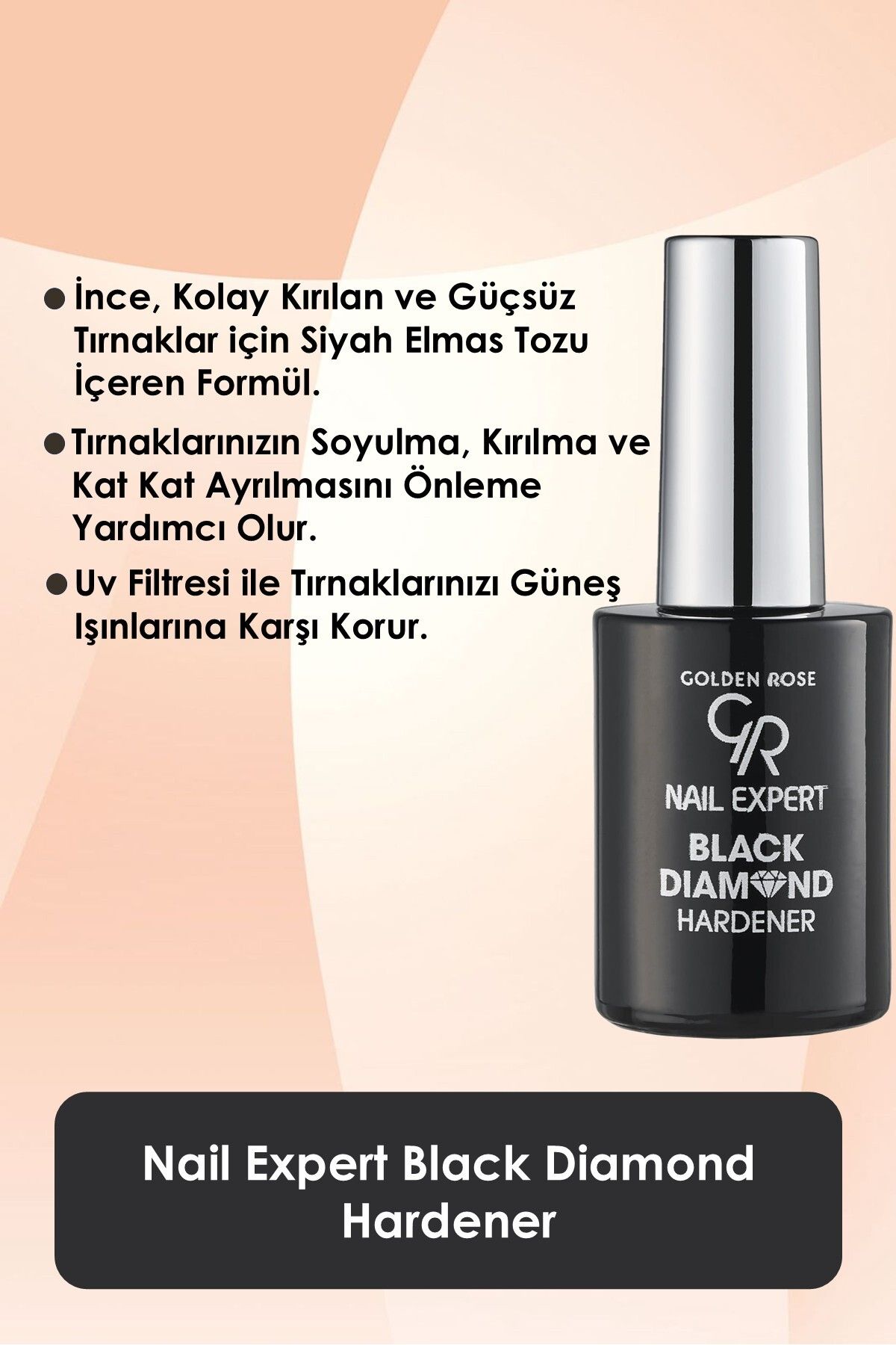 Nail Expert No:01 Black Diamond Hardener - Nail Hardening Nail Polish - 8691190070113 Golden Rose
