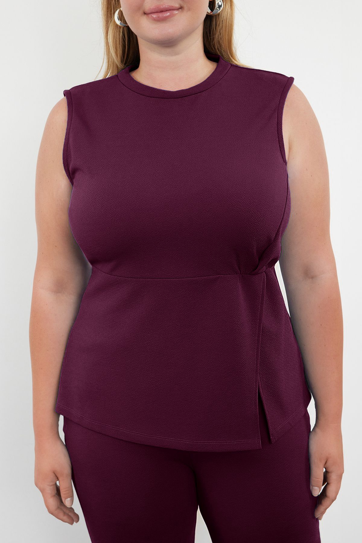Trendyol Curve-Purple Knitted Large Size Bottom-Top Set 4