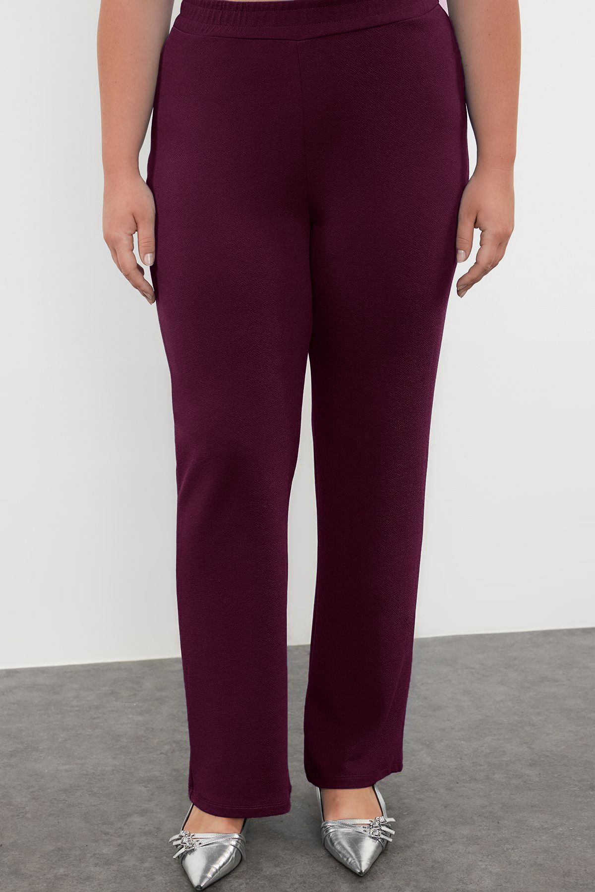 Trendyol Curve-Purple Knitted Large Size Bottom-Top Set 2
