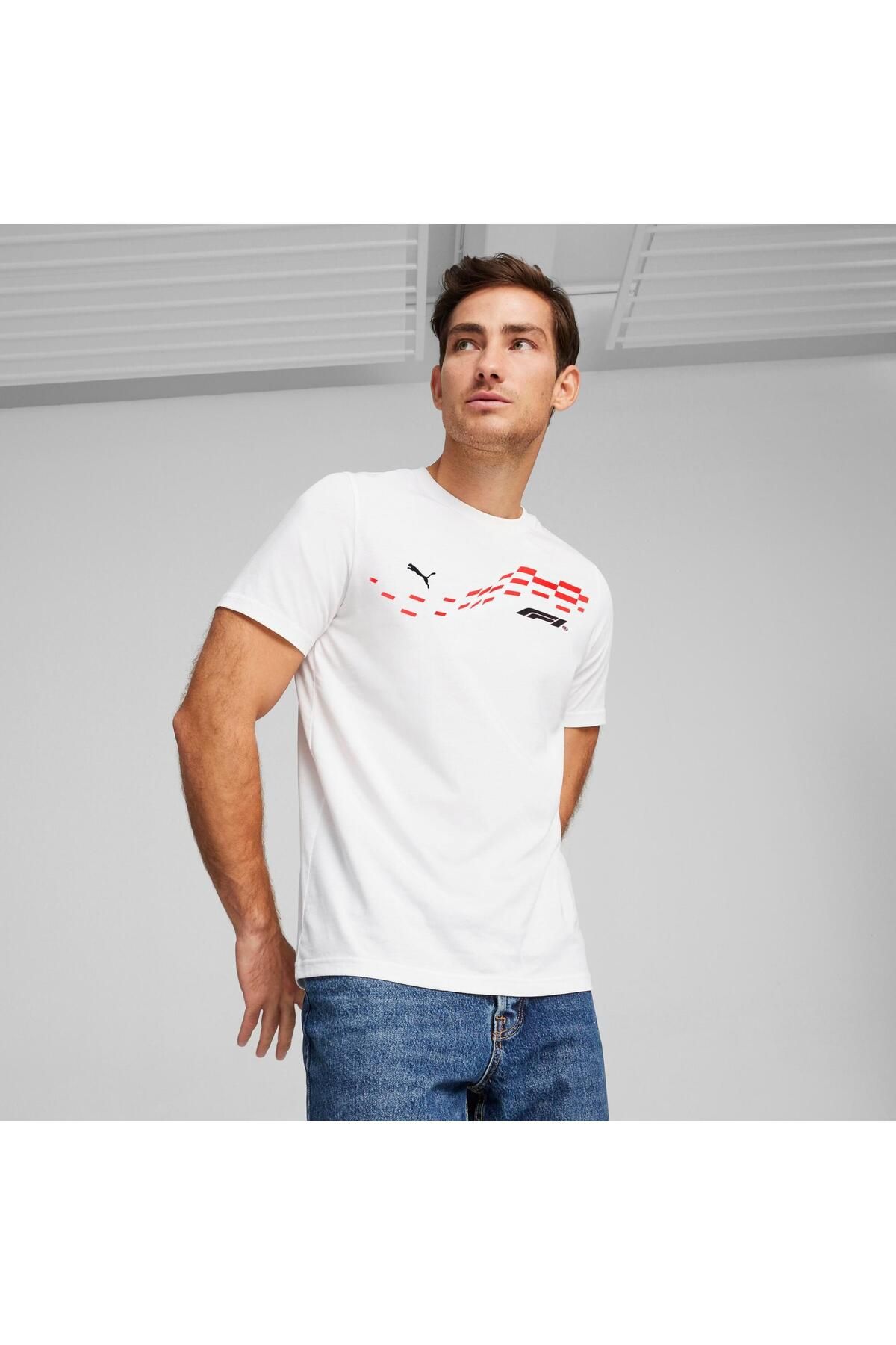 Puma-تي شيرت F1 برسومات PUMA باللون الأبيض 1
