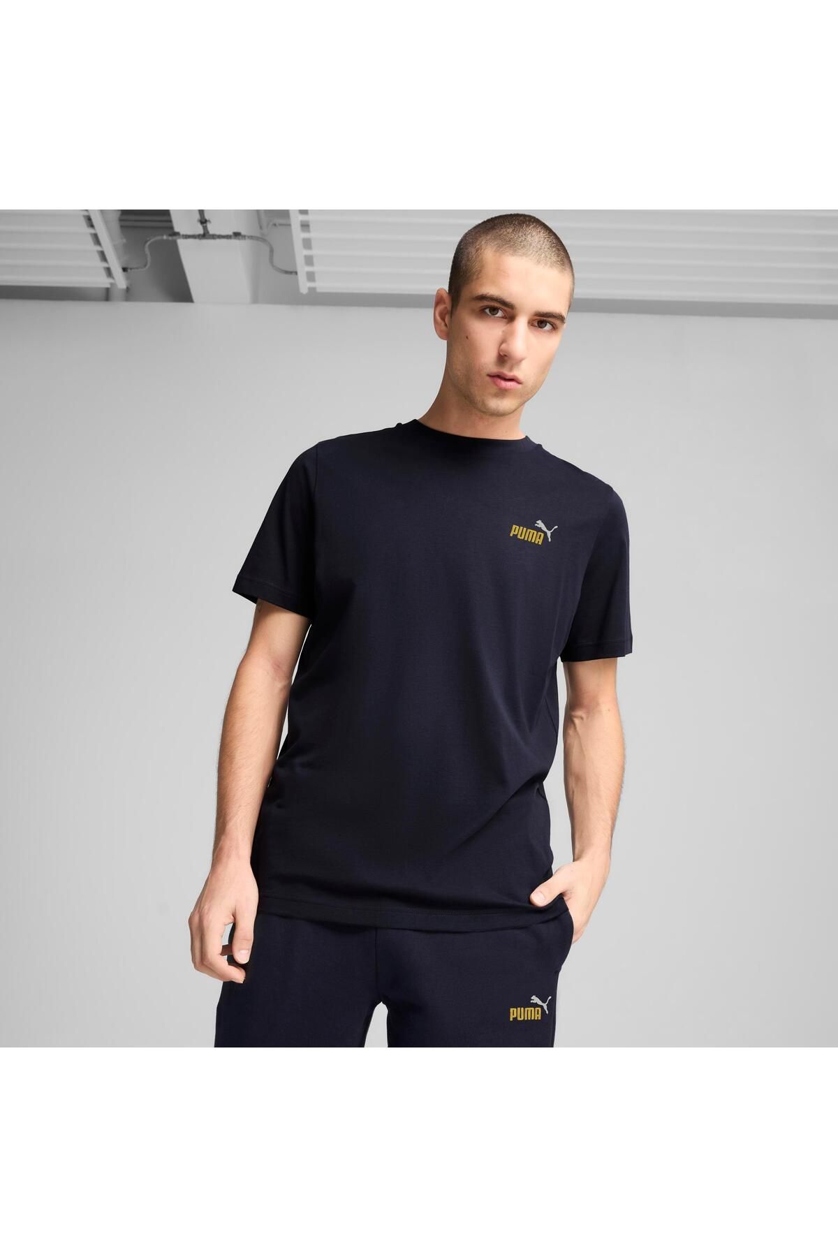 Puma-Ess 2 Color Small No. 1 Logo T-Shirt - New Nav 1
