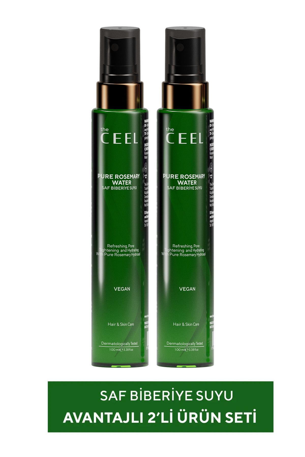 2 پک تونیک مو خالص رزماری واتر با ضد ریزش مو و اثر رشد سریع مو 100 میلی لیتر × 2 The Ceel