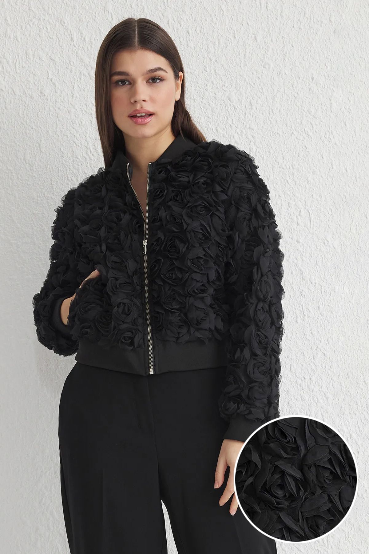 Trendyol Collection Oversize'owy Czarny Płaszcz - Twoss25mo00013 Kobieta - XS