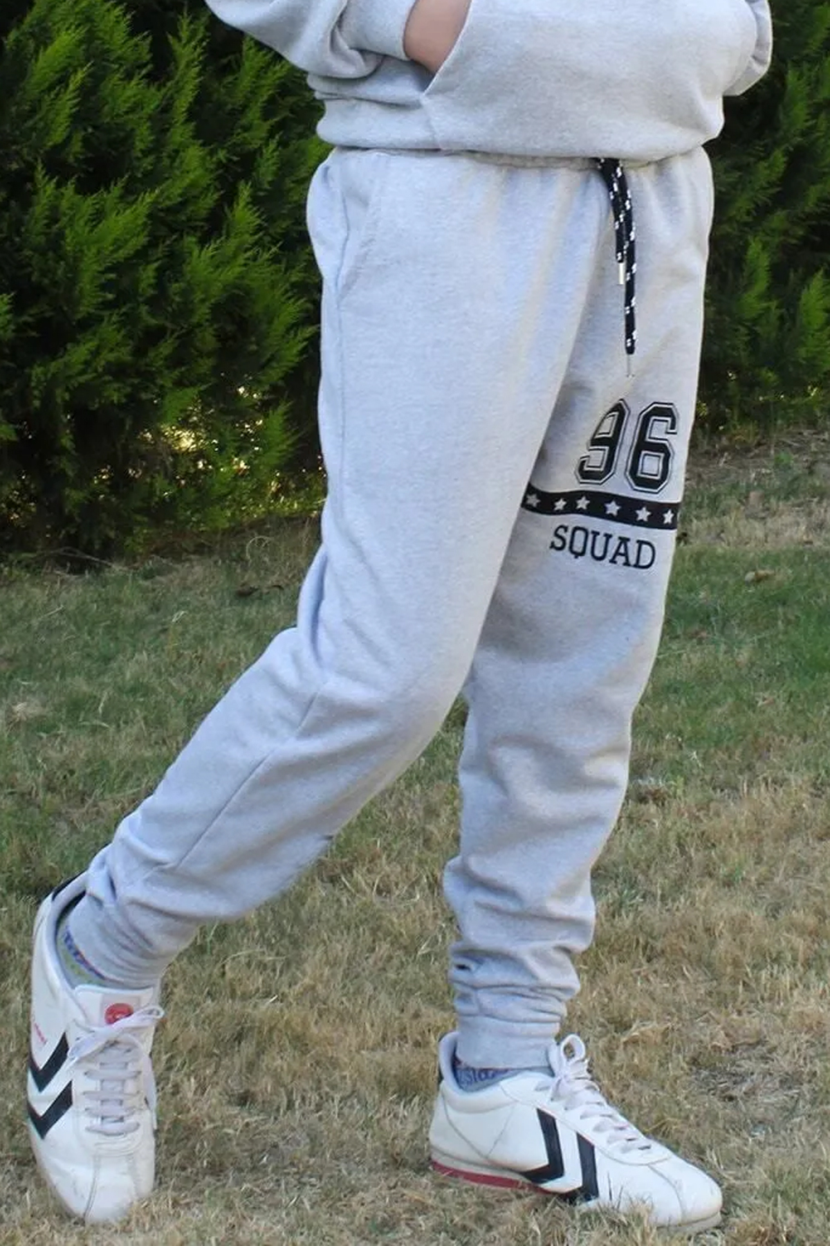 FYK KİDS 96 Yazı Baskılı Kanguru Cepli Kapşonlu Erkek Çocuk Alt-üst Eşofman Takımı fotoğrafı 2 (önizleme)