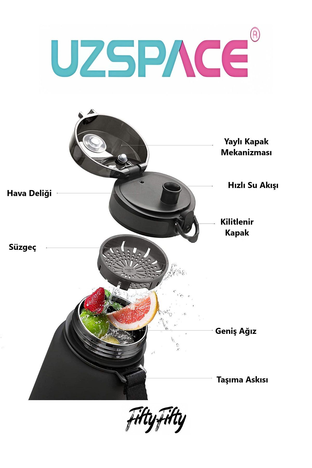 قمقمه ورزشی سبز واگن زندگی 3026 500ml Matara تیره Green Uzspace