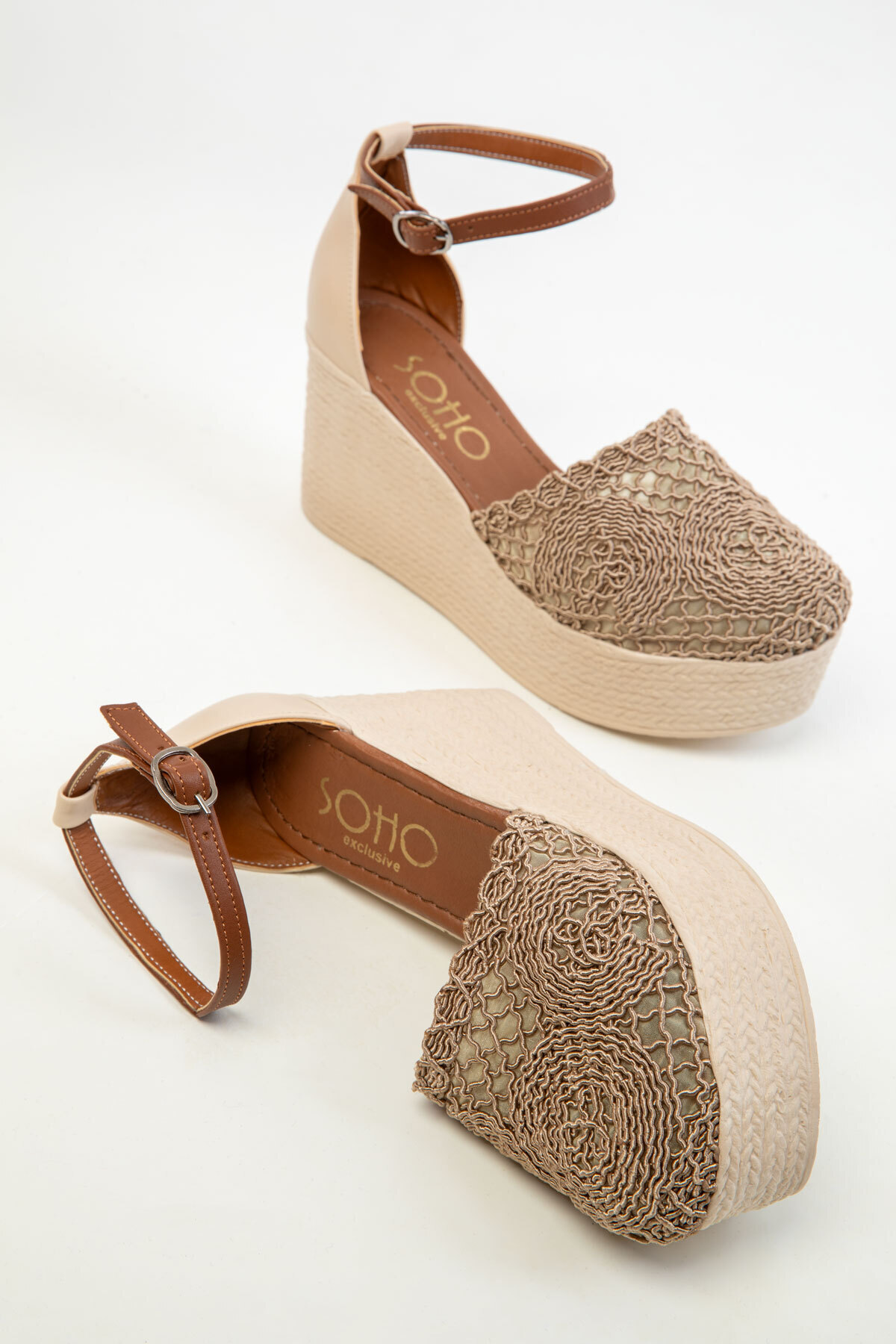 SOHO-Nerzfarbene Schuhe mit Keilabsatz für Damen 17148 6