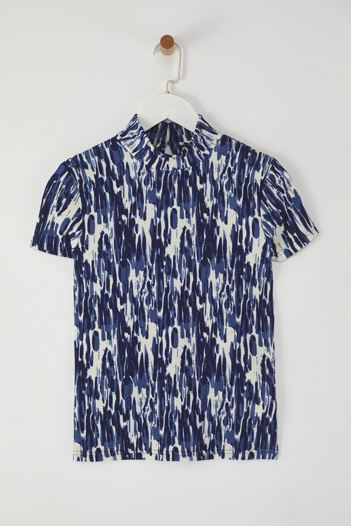 Trendyol Collection-Πλεκτή μπλούζα με εμπριμέ μπλουζάκι με εμπριμέ μπλουζάκι με ανάγλυφη υφή TWOSS25BZ00396 5