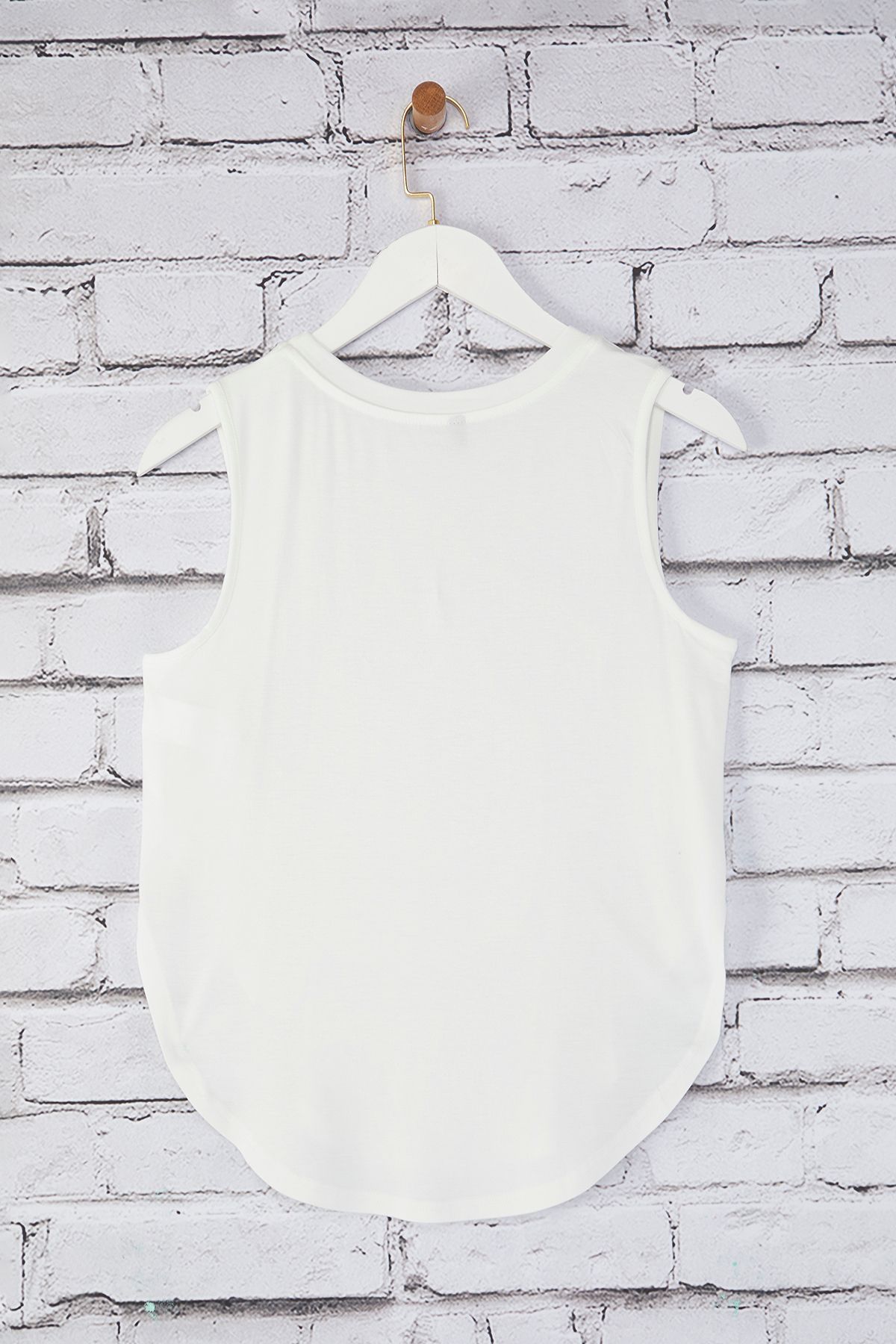 Trendyol Collection-Ecru Regular/Normal Fit Sleeveless Crew Neck Flexible Knitted Undershirt with Side Slits Twoss25Al00047 7