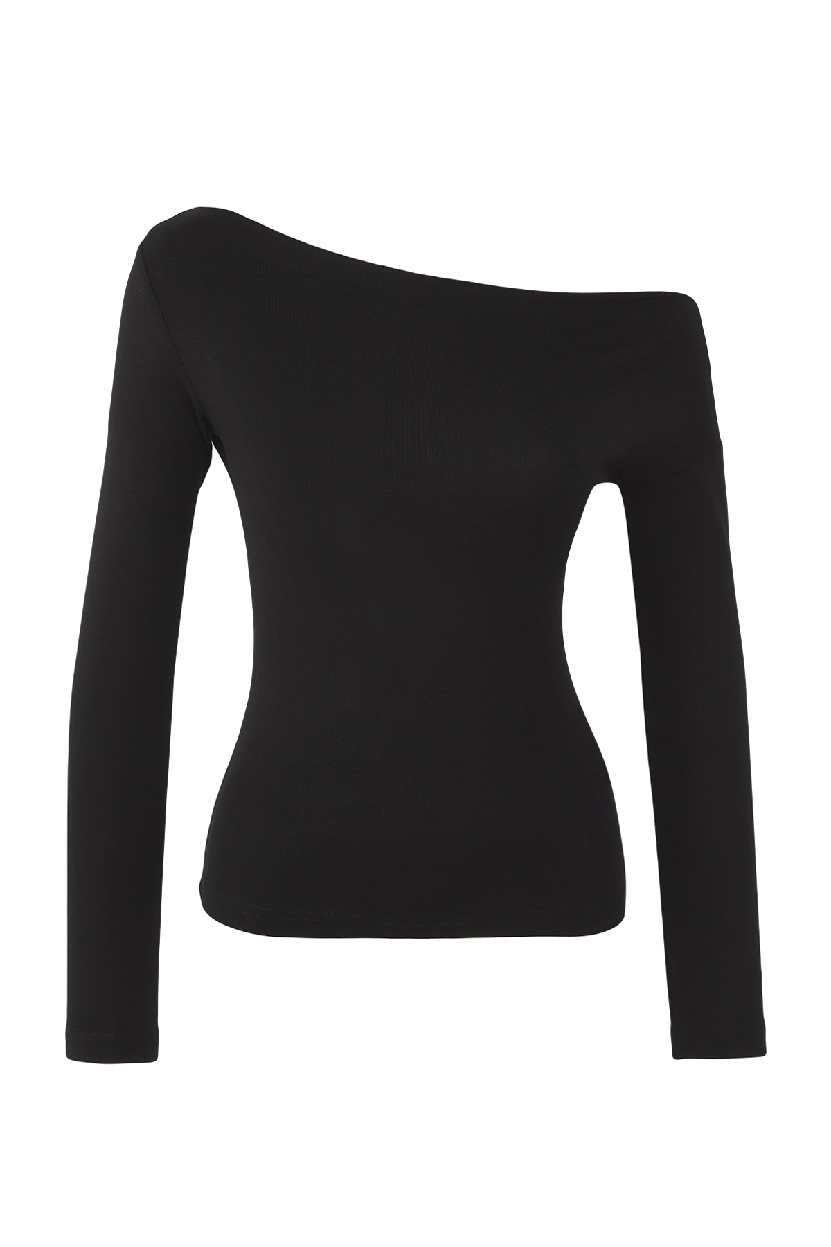 Trendyolmilla  Siyah Düz Yumuşak Kumaşlı Fitted/Vücuda Oturan Kayık Yaka Örme Bluz TWOAW24BZ00227 - Görsel 7