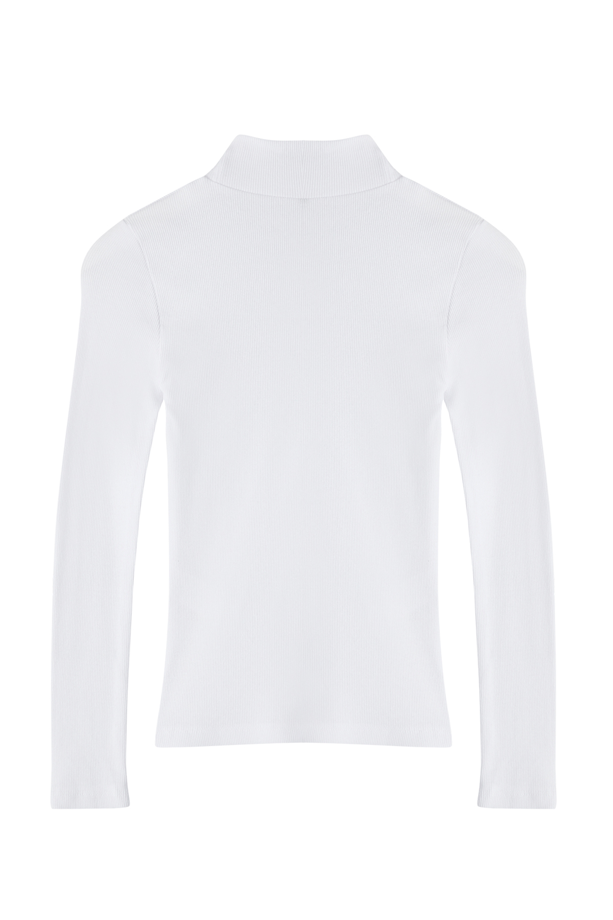 Trendyolmilla  Beyaz Fitted/Vücuda Oturan Dik Yaka Uzun Kol Fitilli Esnek Örme Bluz TWOAW21BZ0423 - Görsel 12