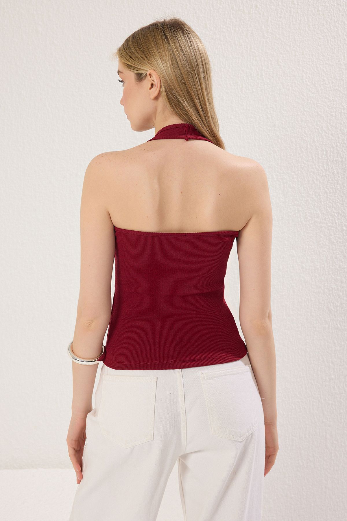 Trendyol Collection-Strick-Unterhemd mit Poolkragen, flexibler Passform – Anthrazit/Burgunderrot, 2er-Pack TWOSS25AL00049 7