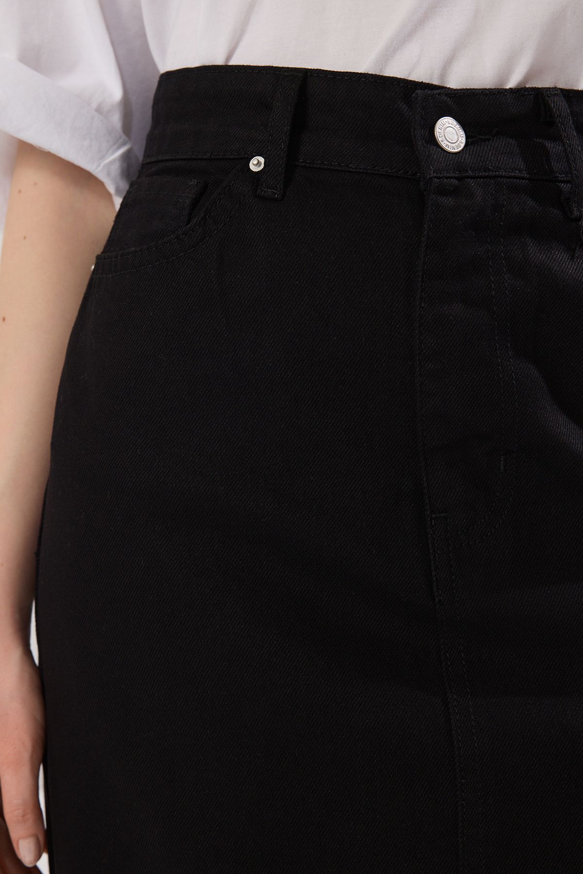 Trendyol Modest-Černá nepodšitá plátnová vazba Tctss25Ee00000 3