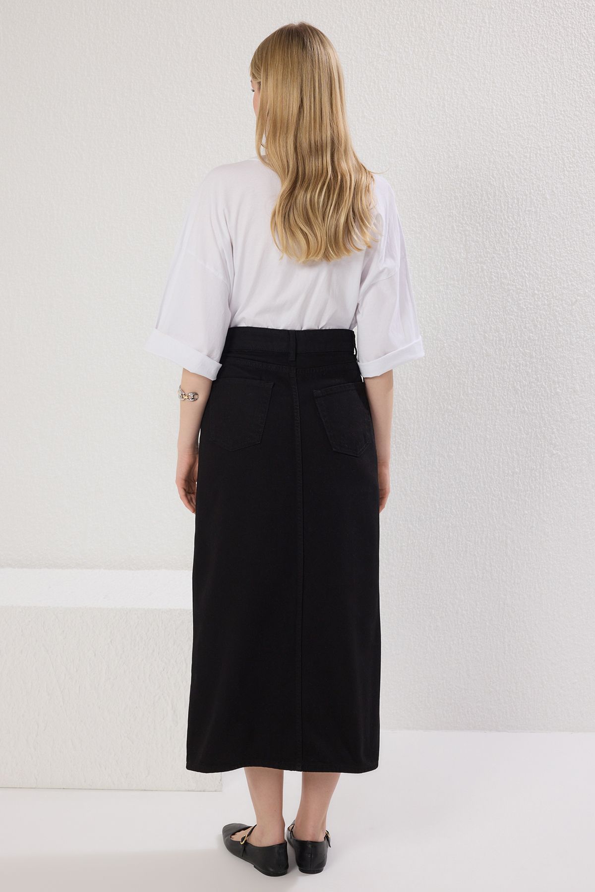 Trendyol Modest-Černá nepodšitá plátnová vazba Tctss25Ee00000 4