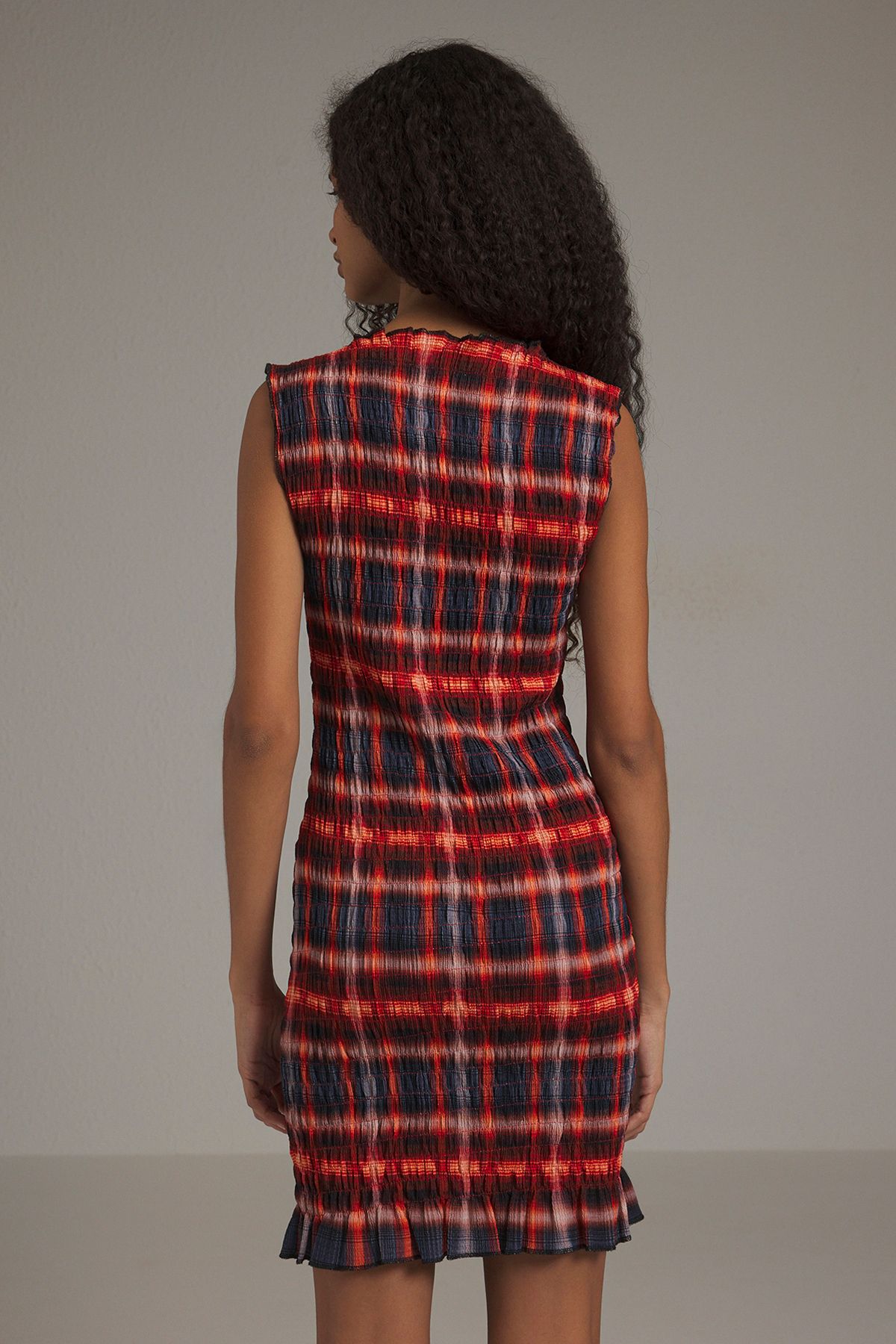 Trendyol Collection-Rochie mini mulata multicolora, tricotata abstracta, elastica TwoSs25El00675 4