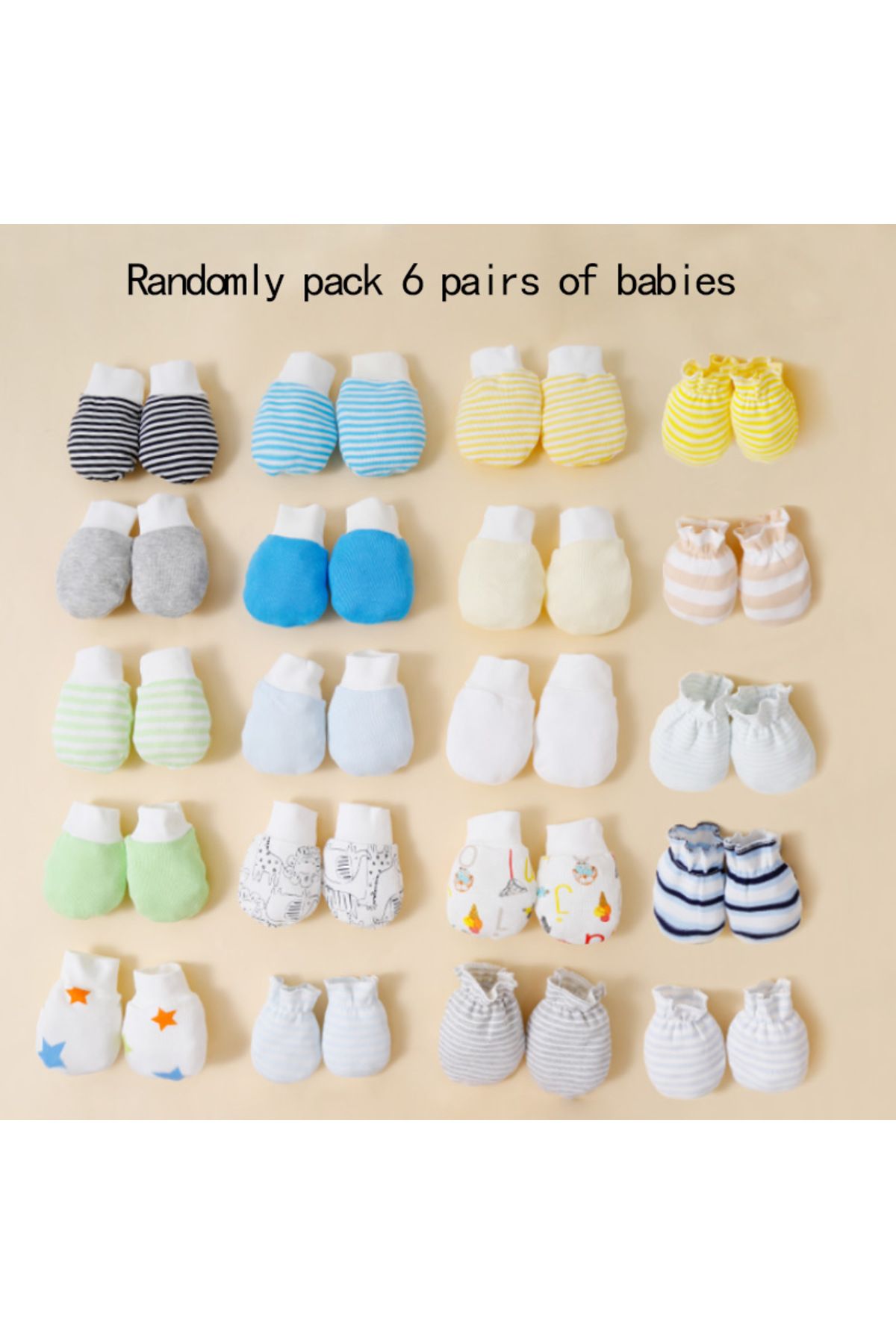 Choice-1406-a Boy Randomly Pack 6 Pairs Of Gloves For Babies To Prevent Face Scratching. Baby's Face Scrat 1