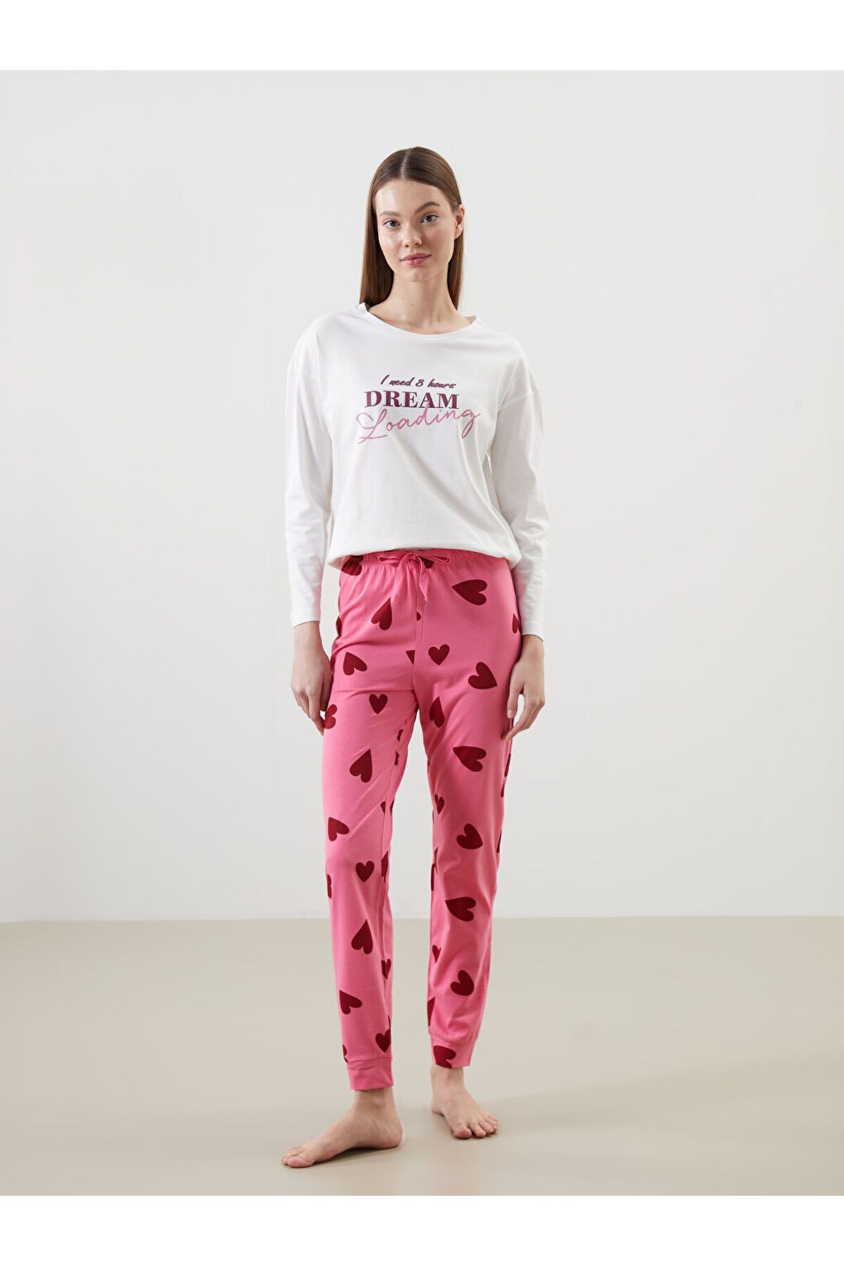 LC Waikiki Yeni Sezon Beli Lastikli Desenli Kadin Jogger Pijama Alt - S5N559Z8