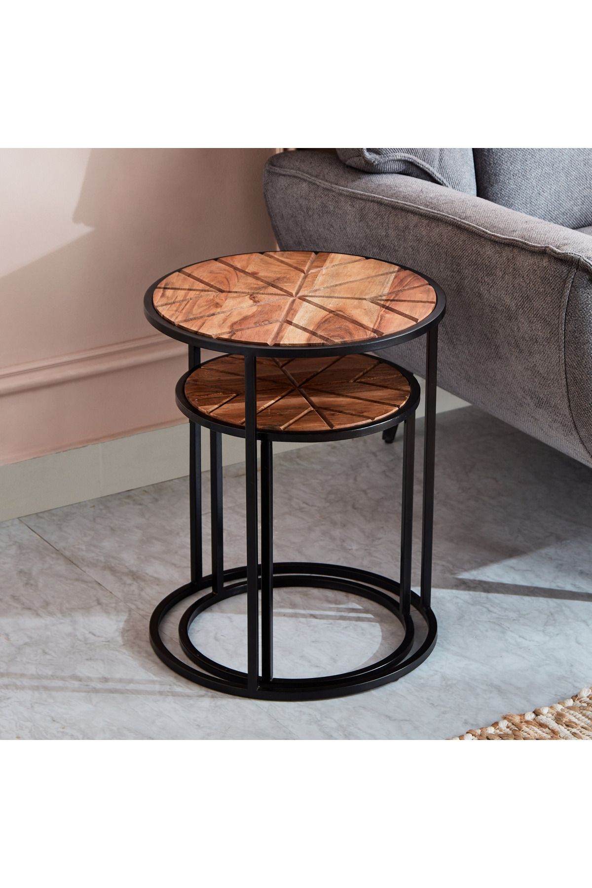 erorex-مجموعة طاولات Swathe Nest of Tables - مكونة من قطعتين 3