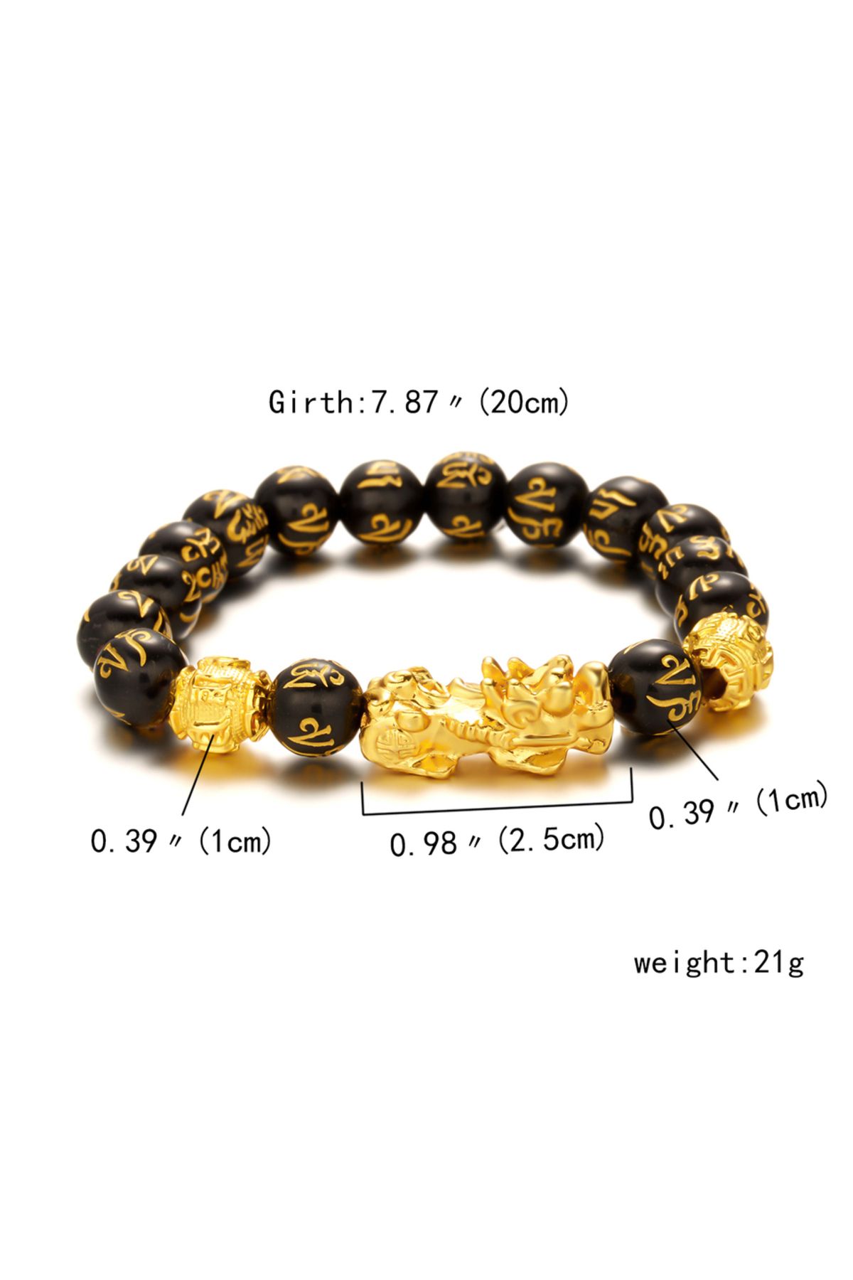 Choice-BR21Y0165-1 New Pixiu Bangle Luck Wealth Buddha Black Obsidian Stone Beaded Bracelet Colorful Charm 1