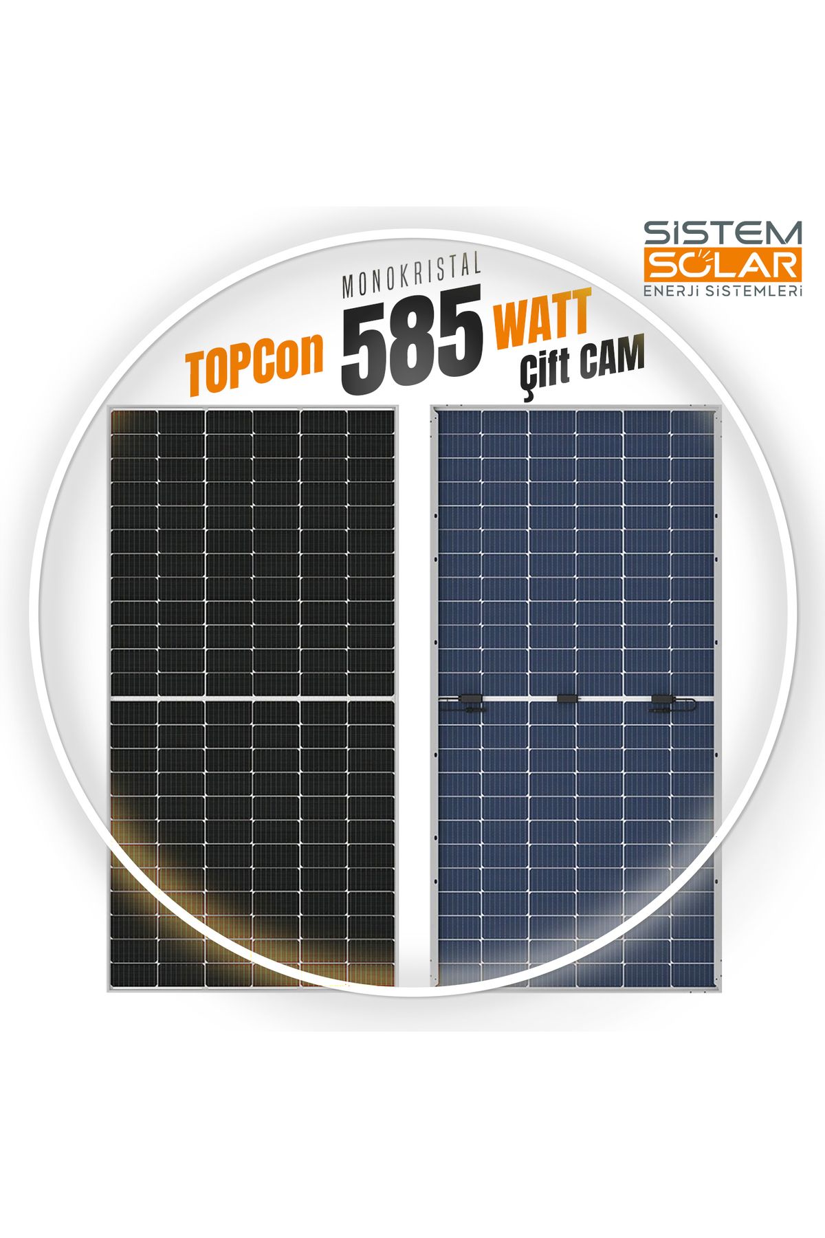 Sistem Solar 6 Adet TOPCon 585w Watt Güneş Paneli Monokristal Paletli