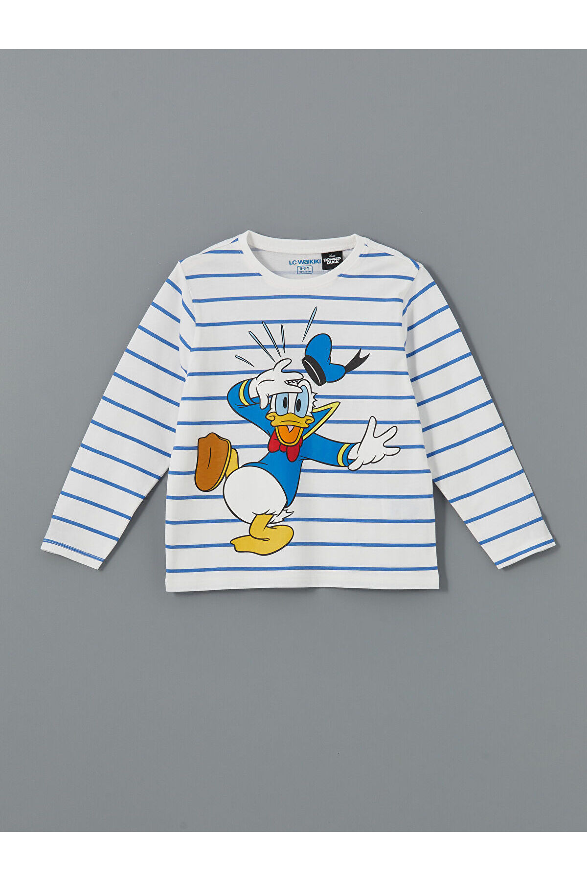 LC Waikiki Elsiva Collection Beyaz Bisiklet Yaka Donald Duck Baskılı Erkek Çocuk Pijama Takım fotoğrafı 2 (önizleme)
