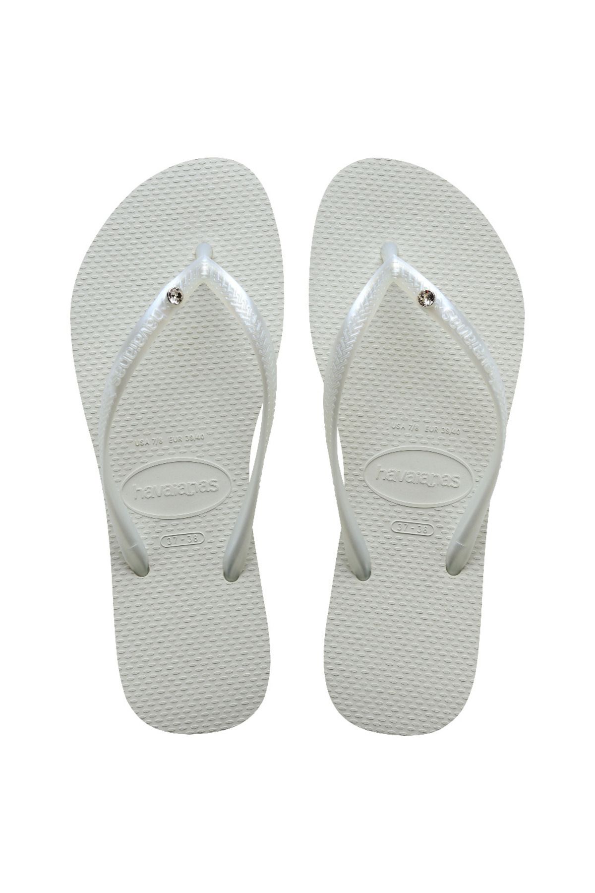 Havaianas Papuci De Damă Slim Crystal Sw Ii Albi Femeie - 37-38