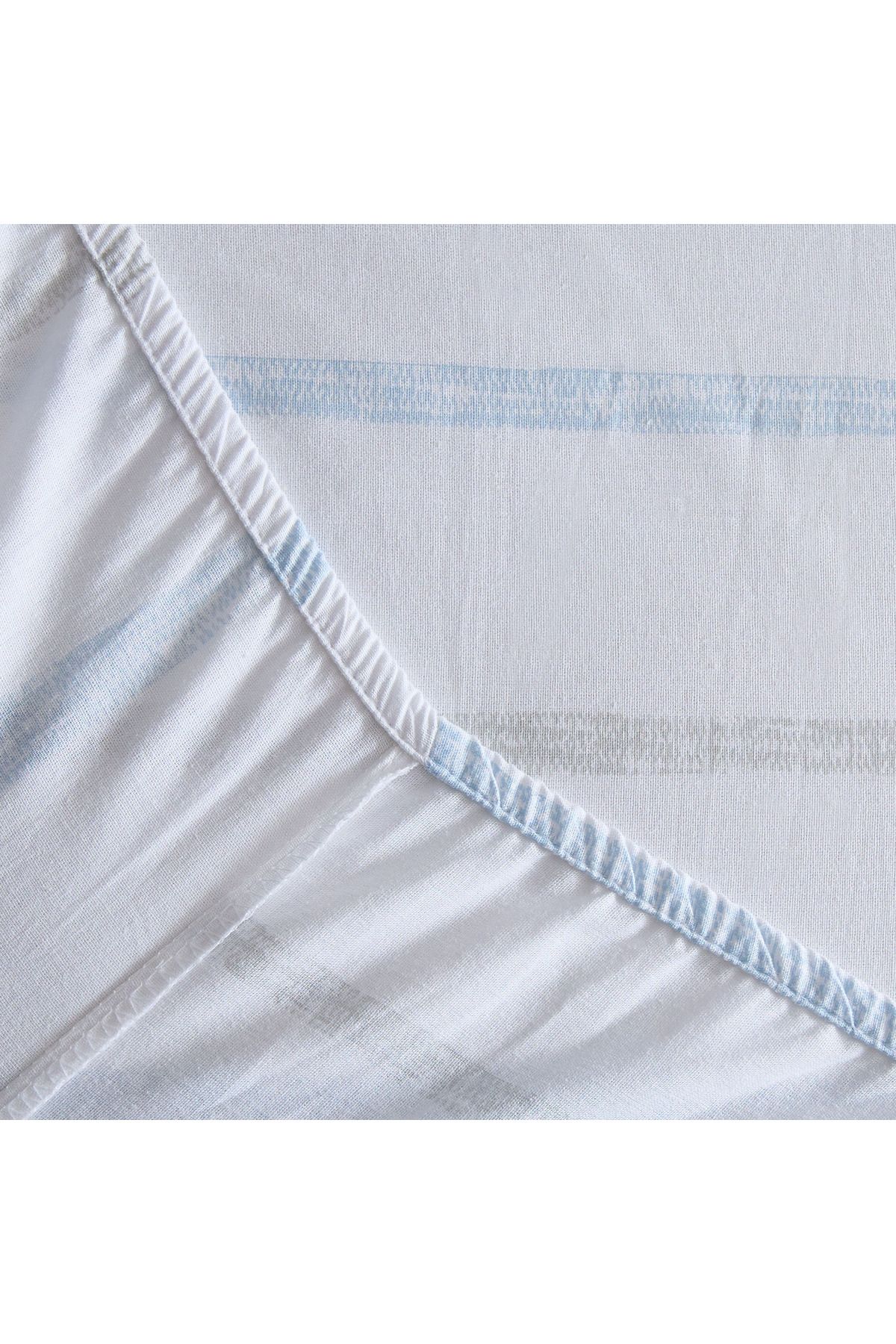 erorex-Aurora Jason Printed Cotton Twin Fitted Sheet - 120x200+33 cm 7
