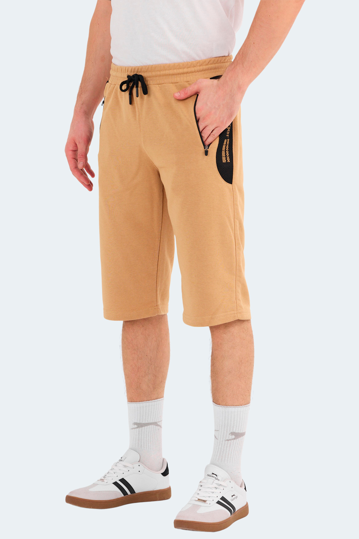 اسلازنگر شلوارک مردانه جیبی NEACEL مدل کاپری بژ