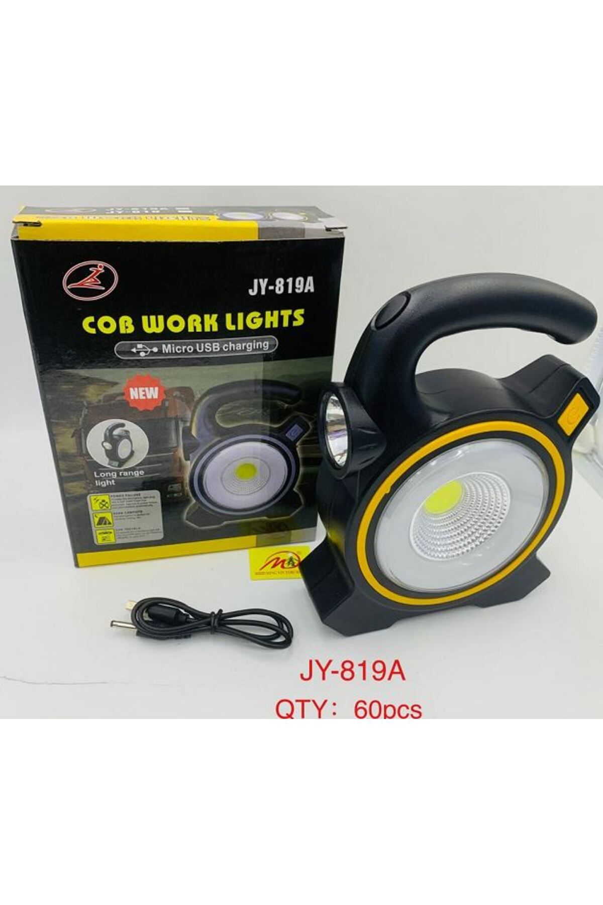 Powermaster JY-819A COB Ve Angel LED'li 3 Modlu Solar + Usb Şarjlı Çalışma Lambası