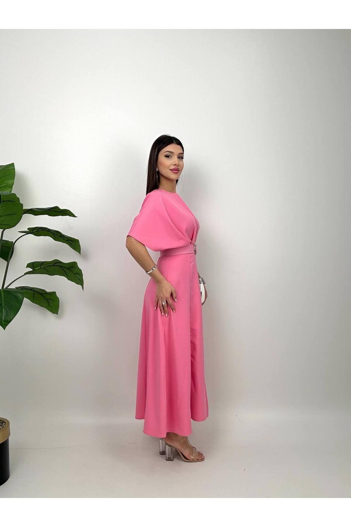 GİZONLY-Belt Detailed Dress 4
