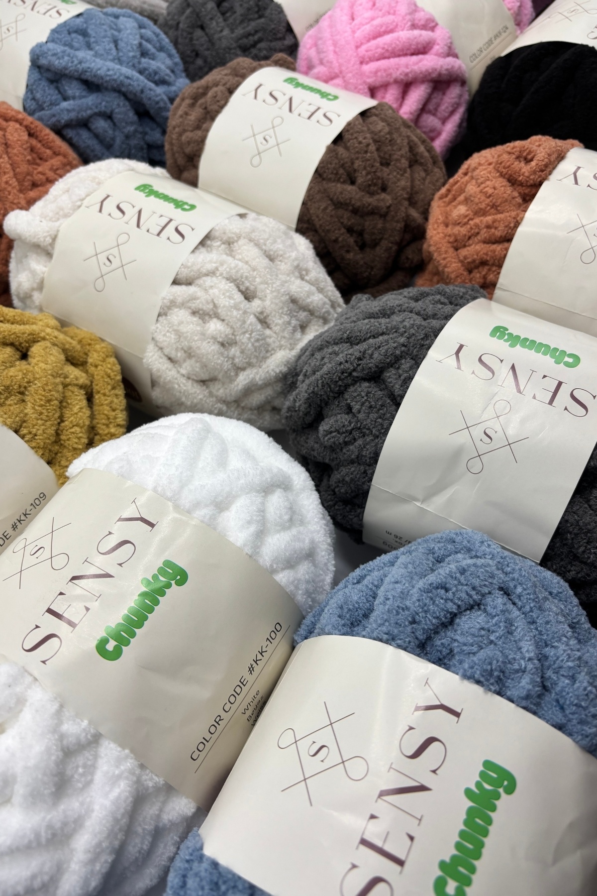 SENSY-قبعة صغيرة مكتنزة مصنوعة يدويًا بوزن 200 جرام من Panduf Blanket Thread Scarf 7