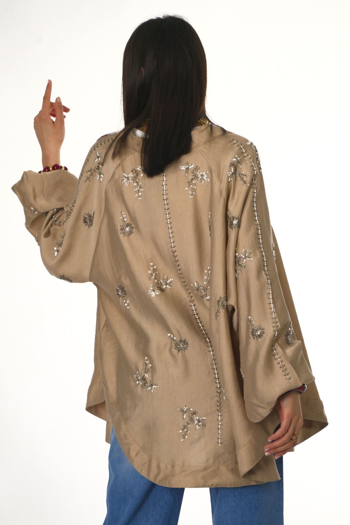 ABBRA-Women's Beaded Short Kimono 2