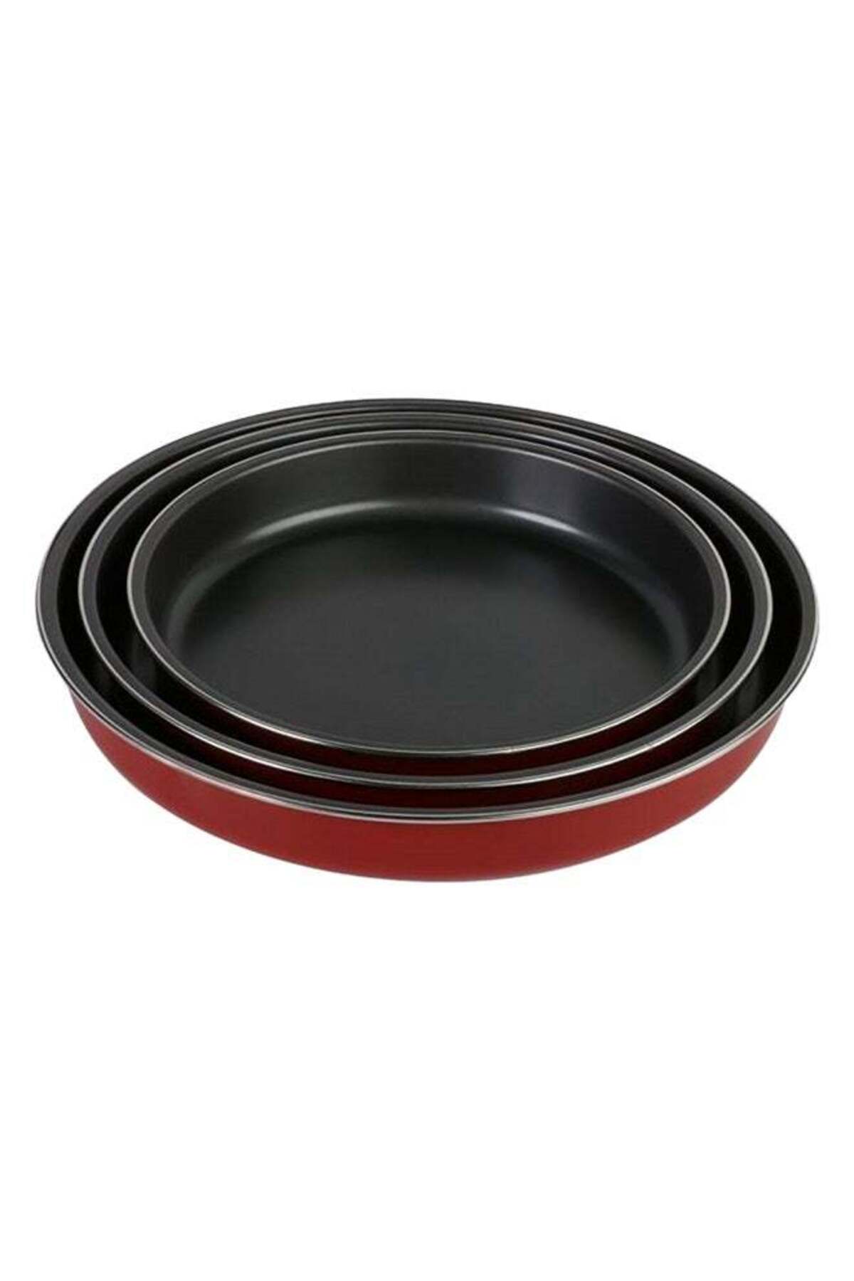 صواني فرن للكيك غير لاصقة مكونة من 3 قطع باللون ال...