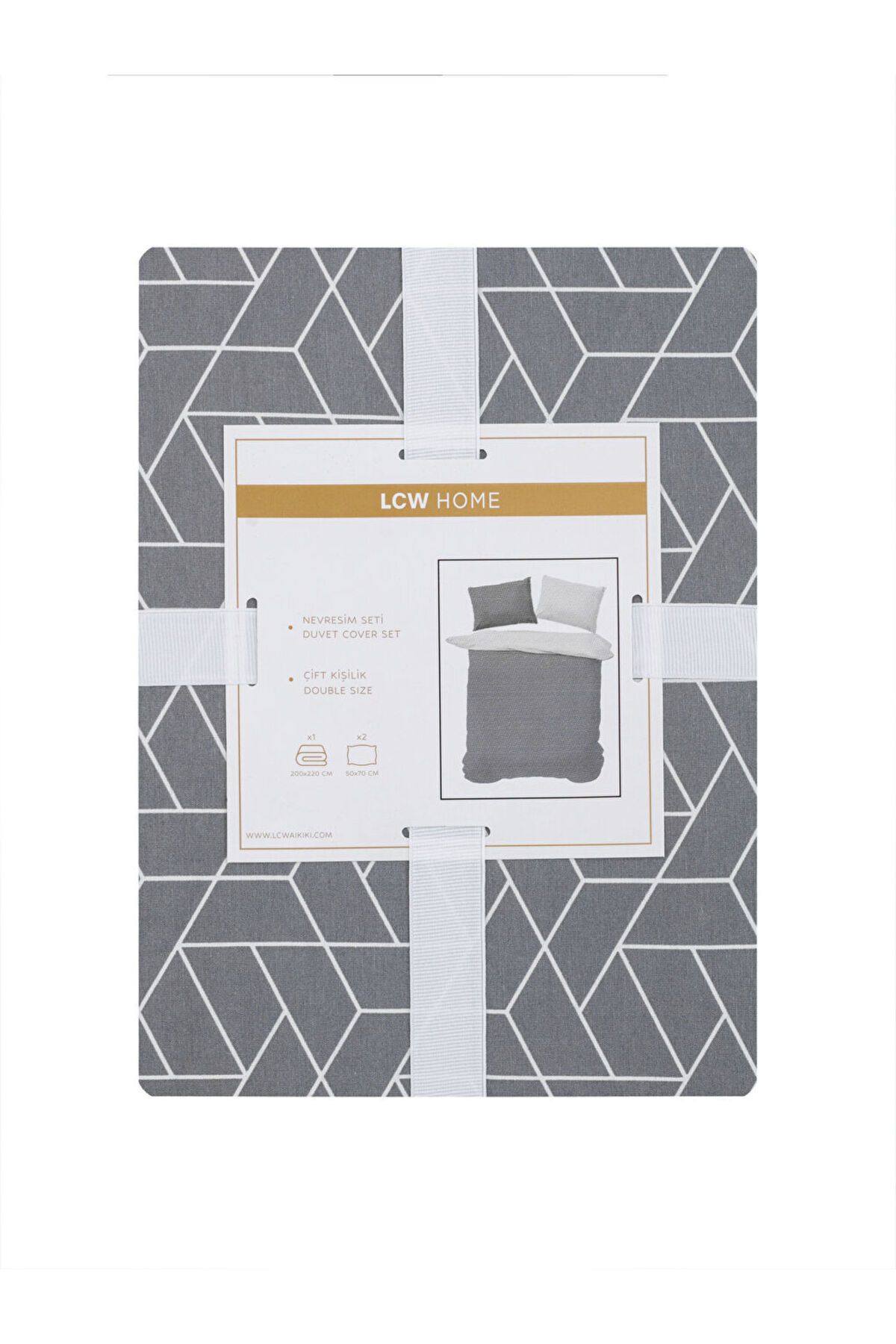 LC Waikiki-طقم غطاء لحاف مزدوج منقوش من LCW 7